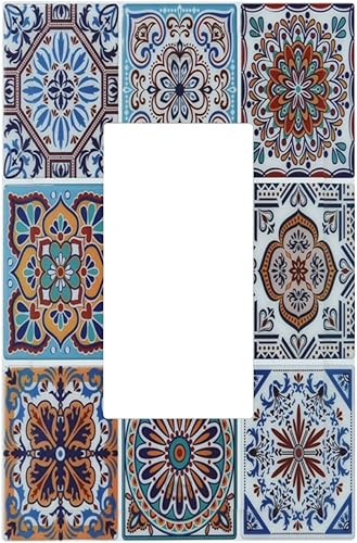 Miniatura 84 de Cubiertas de Interruptor de Luz de 1 Gang Medieval Abstracto Moderno Luna Estrellado Gran Ola Toggle Simple Placa de Pared Cubierta Decorativa de