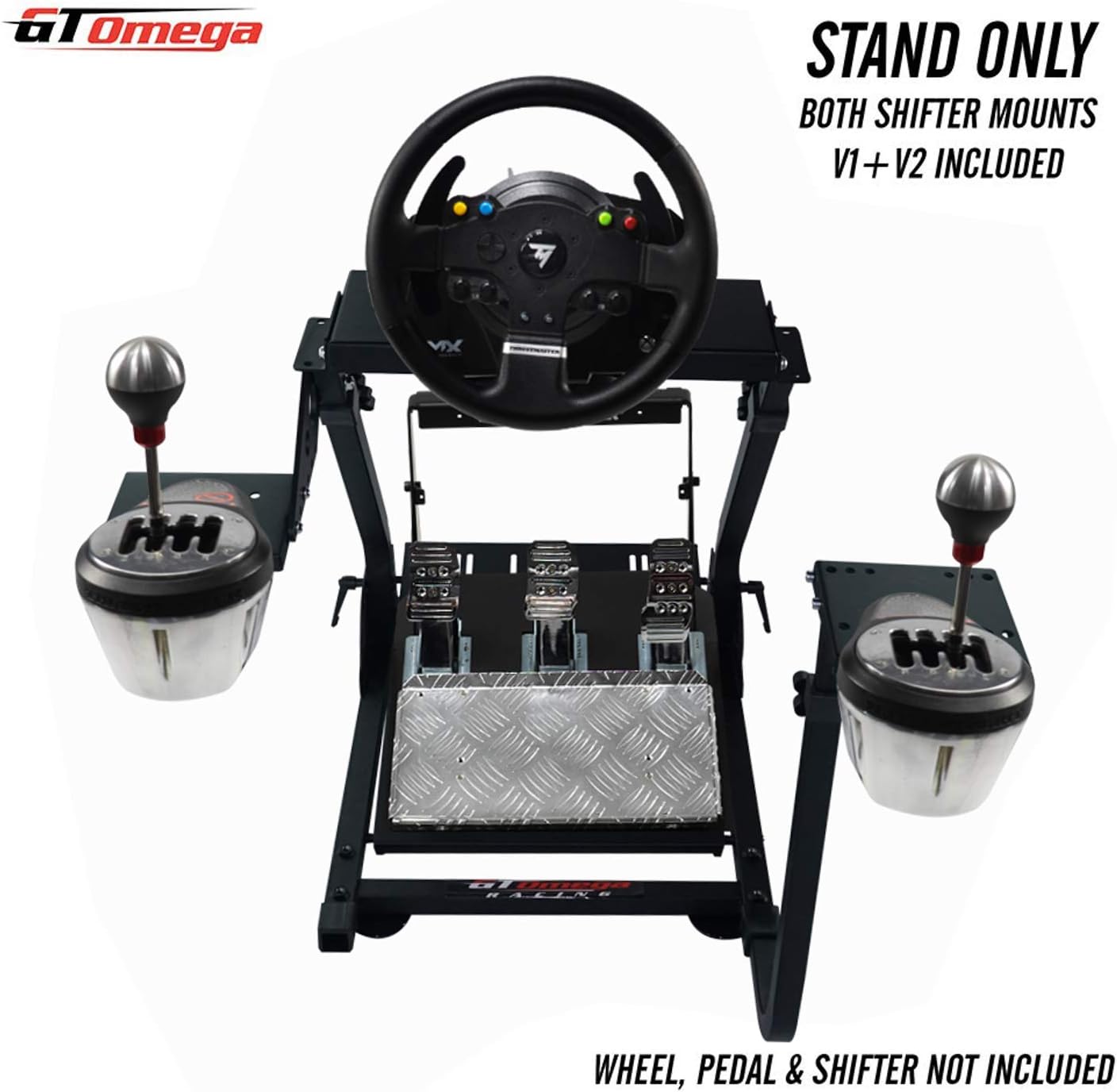 GT Omega Steering Wheel Stand for Thrustmaster TMX racing wheel Xbox One & Pedals, Supporting TX, Xbox, Fanatec - Foldable, Tilt-Adjustable Design for Ultimate Simulator Gaming Experience