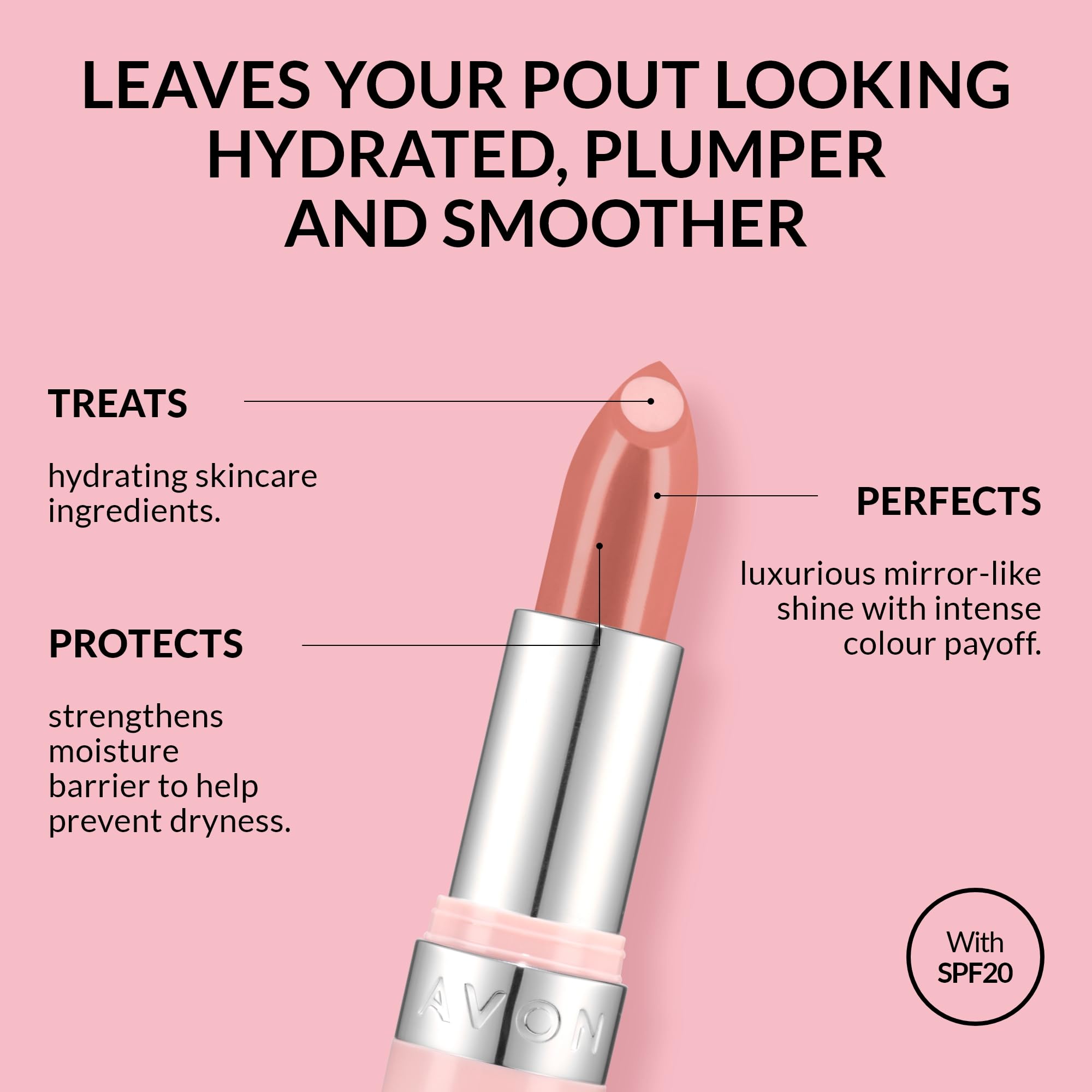 Avon Hydramatic Shine Lipstick 3.6g, Peach, 3.6 g (Pack of 1) - Image 3