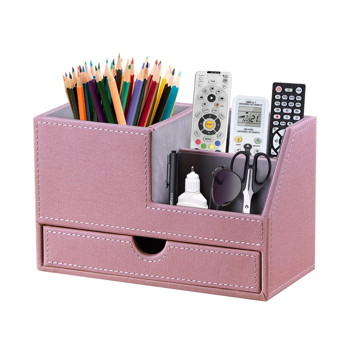 Sheffield Home Glazed Red Faux Alligator Leather Texture Desk Organizer