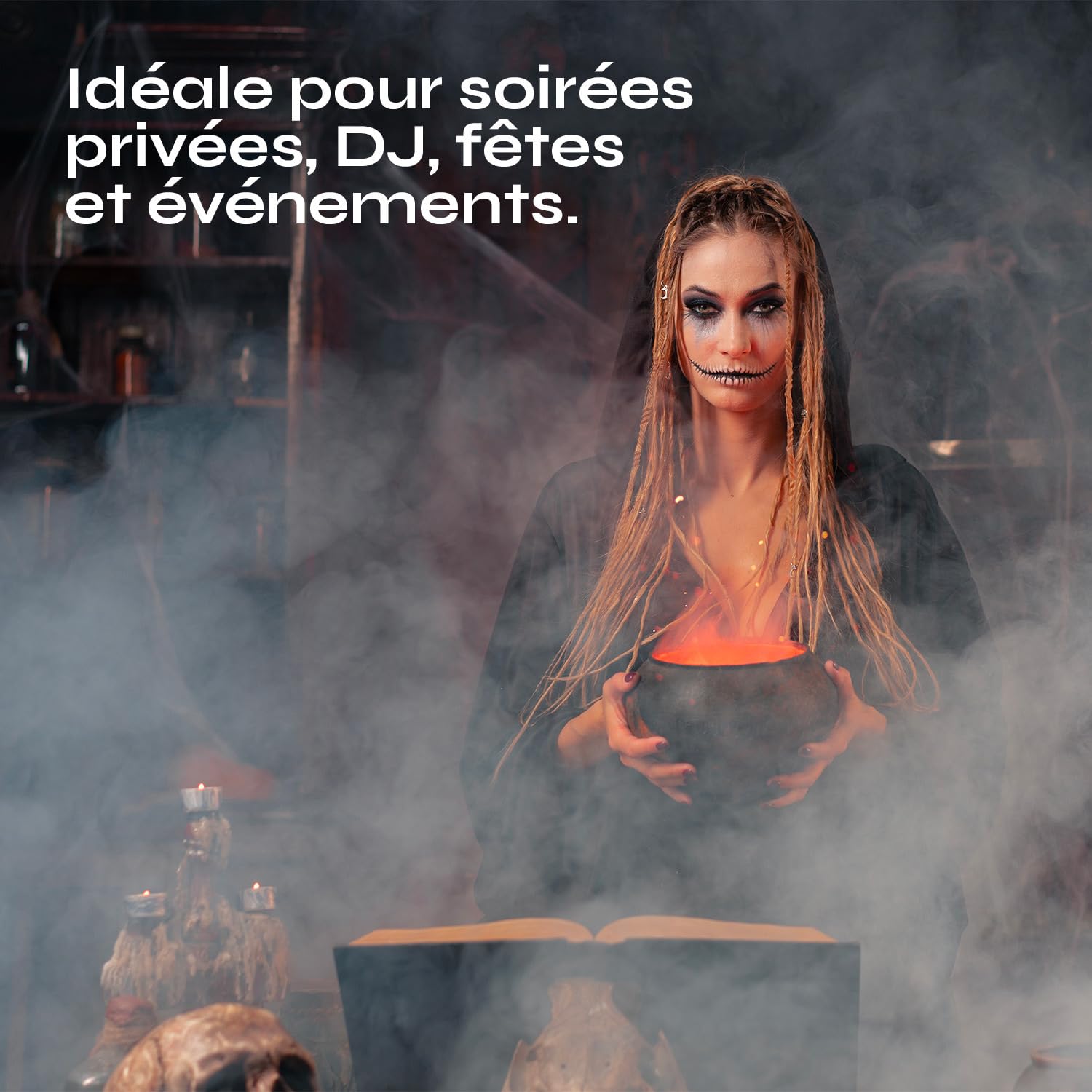 SPARKLERS CLUB Machine à Fumée 400W avec Liquide 1L Inclus ? Débit Puissant et Réservoir 0,3L ? Temps de Chauffe Rapide ? Compacte et Transportable ? Idéale DJ et Soirées