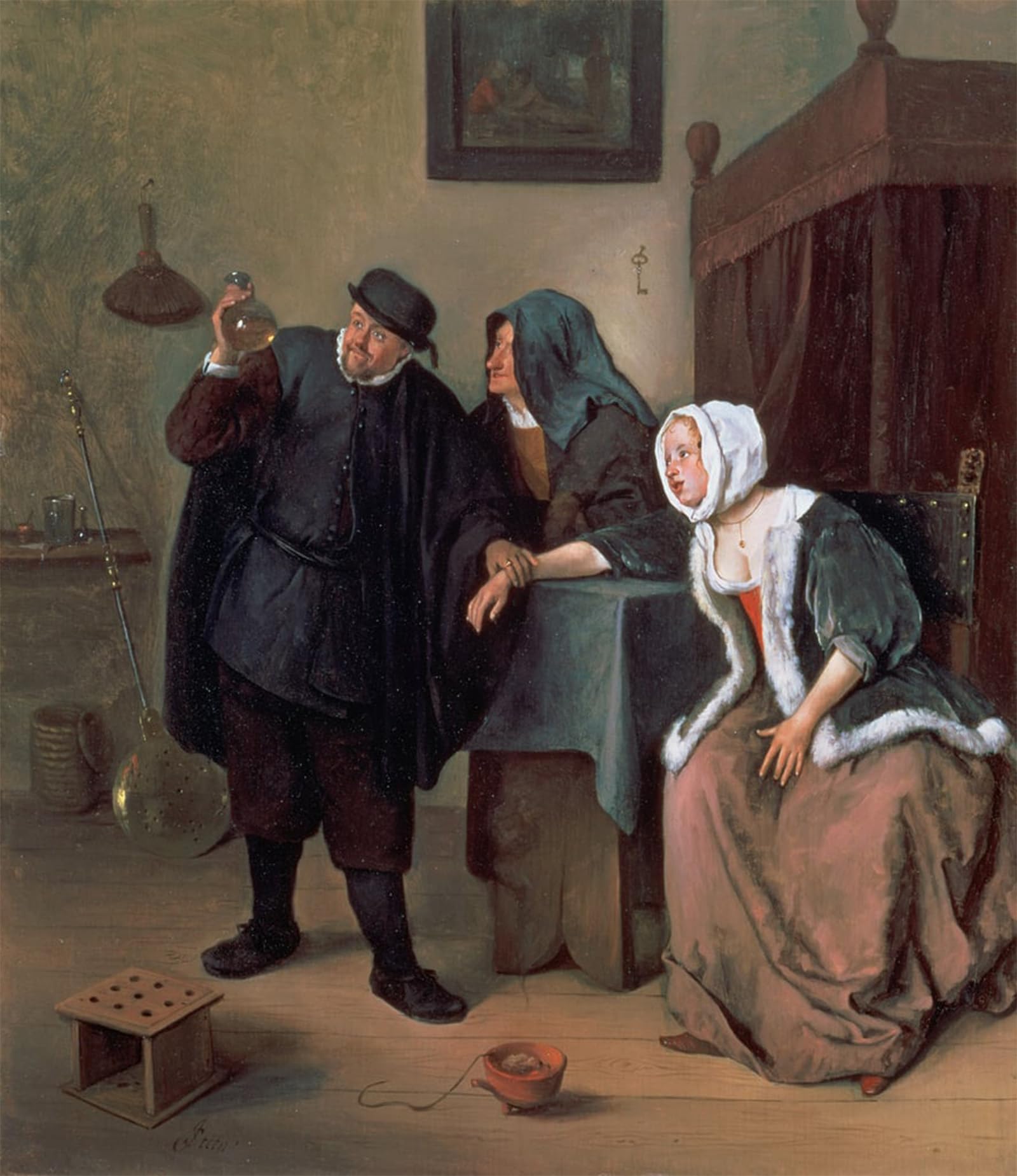 ARTXLXXBN Famous Prints Artwork Pictures Poster Painting Art the Physician's Visit by Jan Havickszoon Steen Artwork Landscape Pictures for Home Decor 60x90cm