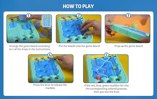 Miniatura 3 de TOPRADE Juego de solución Marble Run, juguete educativo STEM para niños y niñas, juego de construcción de rompecabezas, cumpleaños, impulsa el