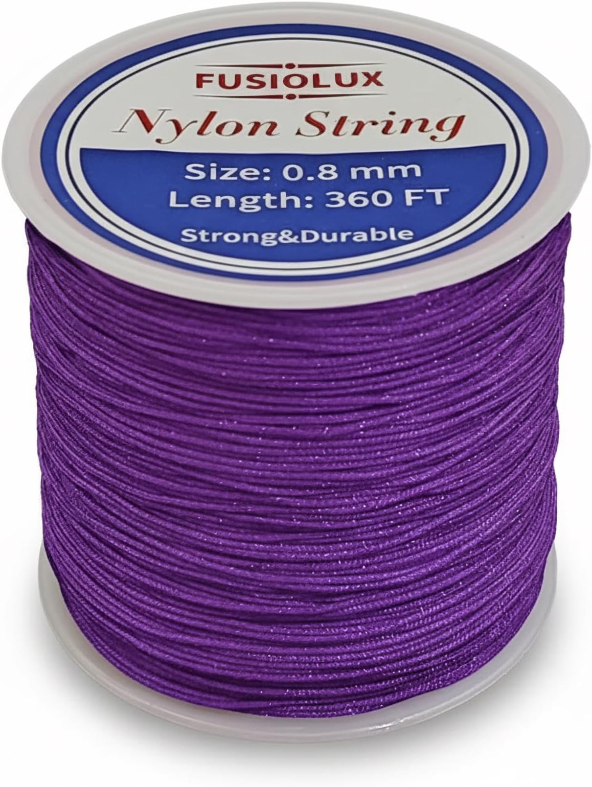 0.8mm Nylon Cord for Bracelet Making, Strong Non-Stretch Craft String for Braiding, Colorfast Nylon Braided Thread for DIY Bracelets, Macrame, Keychains, Dream Catchers (Purple)