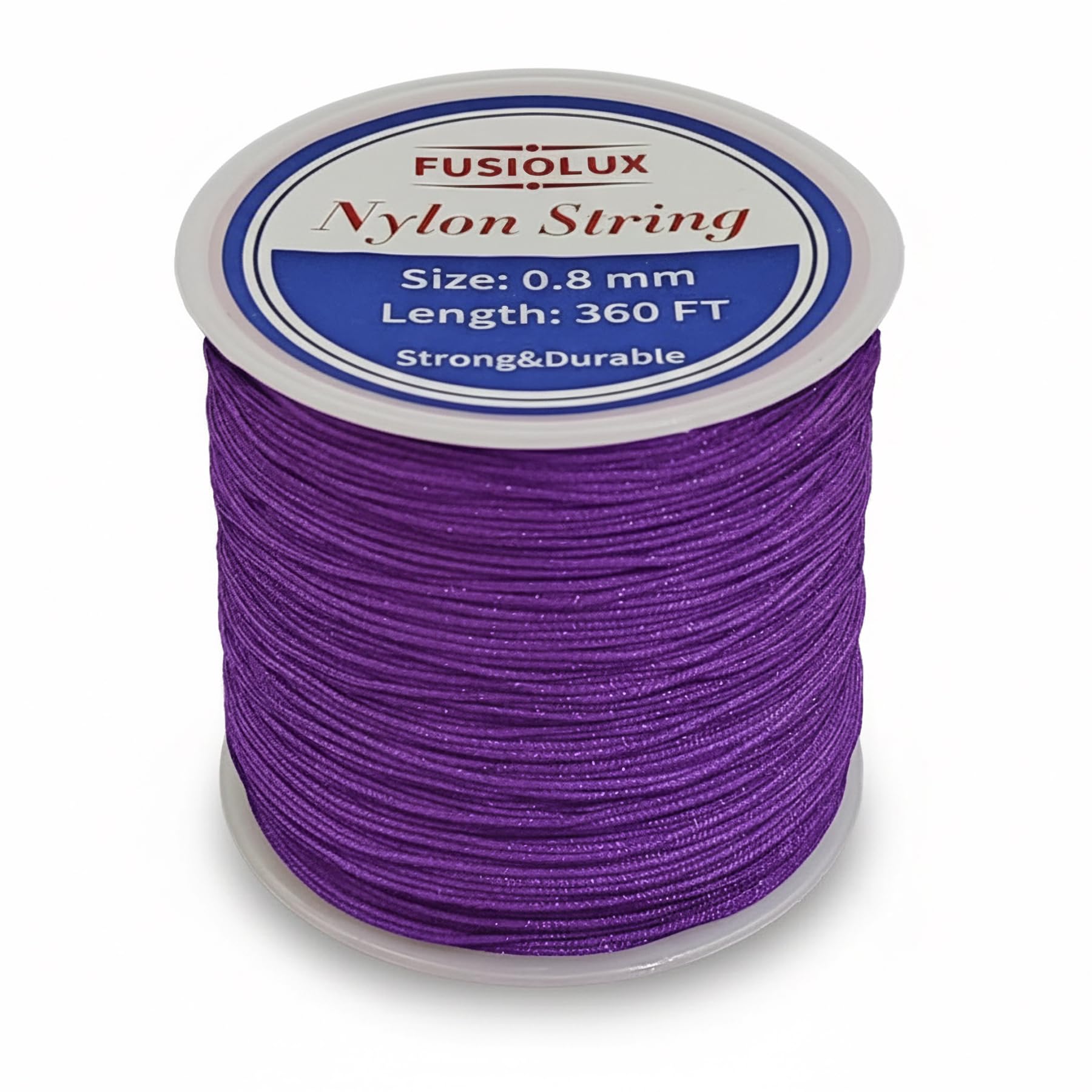 Photo 1 of Fusiolux 0.8mm Purple String for Bracelet Making, 360 Ft Nylon Cord