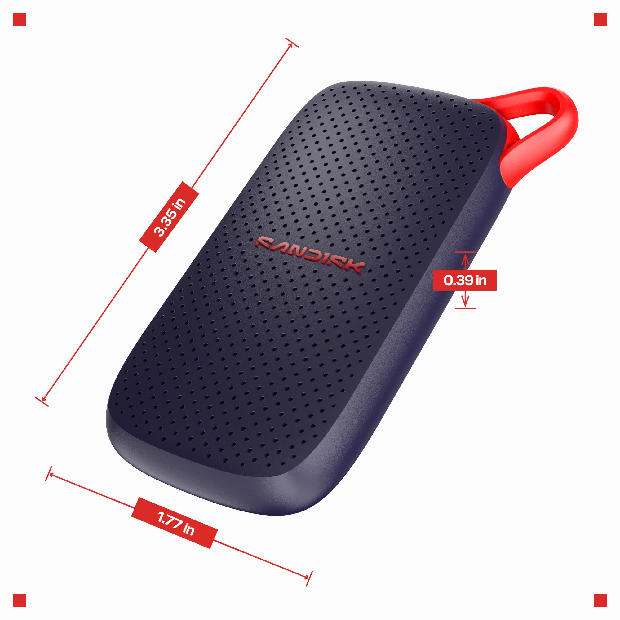 SanDisk SSD Portatile 2 TB USB (Type-C, compatibile con laptop e tablet, Fino a 1.000 MB/s, Formato tascabile, Protezione da cadute fino a 2 metri)
