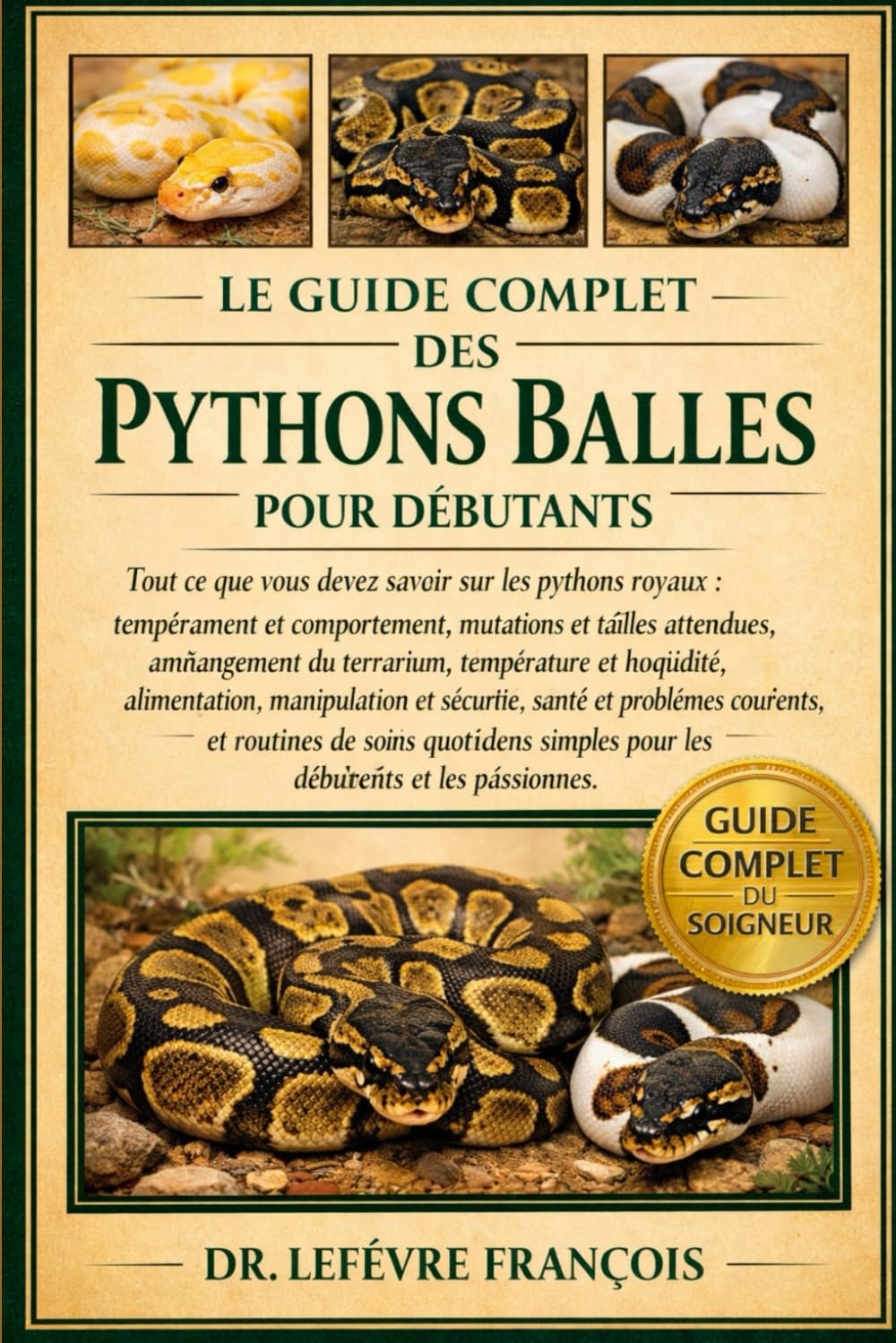 LE GUIDE COMPLET DES PYTHONS BALLES POUR DÉBUTANTS: Tout ce que vous devez savoir sur les pythons royaux....et problèmes courants, et routines de ... simples pour les débutants et les passionnés.