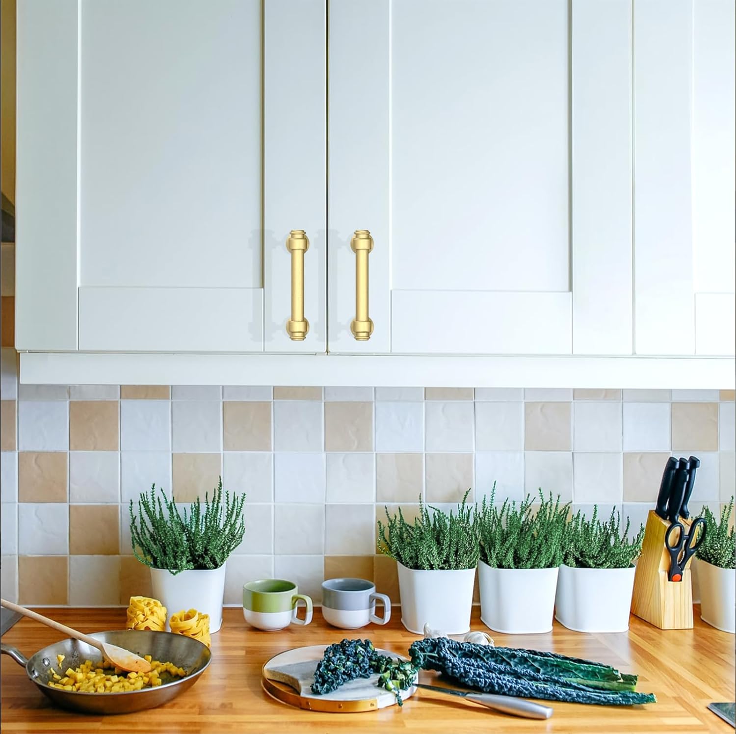 Asidrama 10 Pack 3 Inch(76mm) Champagne Bronze Kitchen Cabinet Handles, Cabinet Pulls Kitchen Cabinet Hardware for Cupboard Drawer Pulls