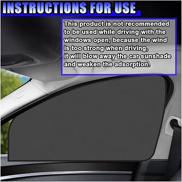 Magnetic Car Front & Rear Window Sun Shade, Full Blackout Auto Side Window Covers, UV Rays Protector Windshield Privacy Curtain, Sun Heat Blocker Auto Interior Accessory for SUV, Truck (4PCS)
