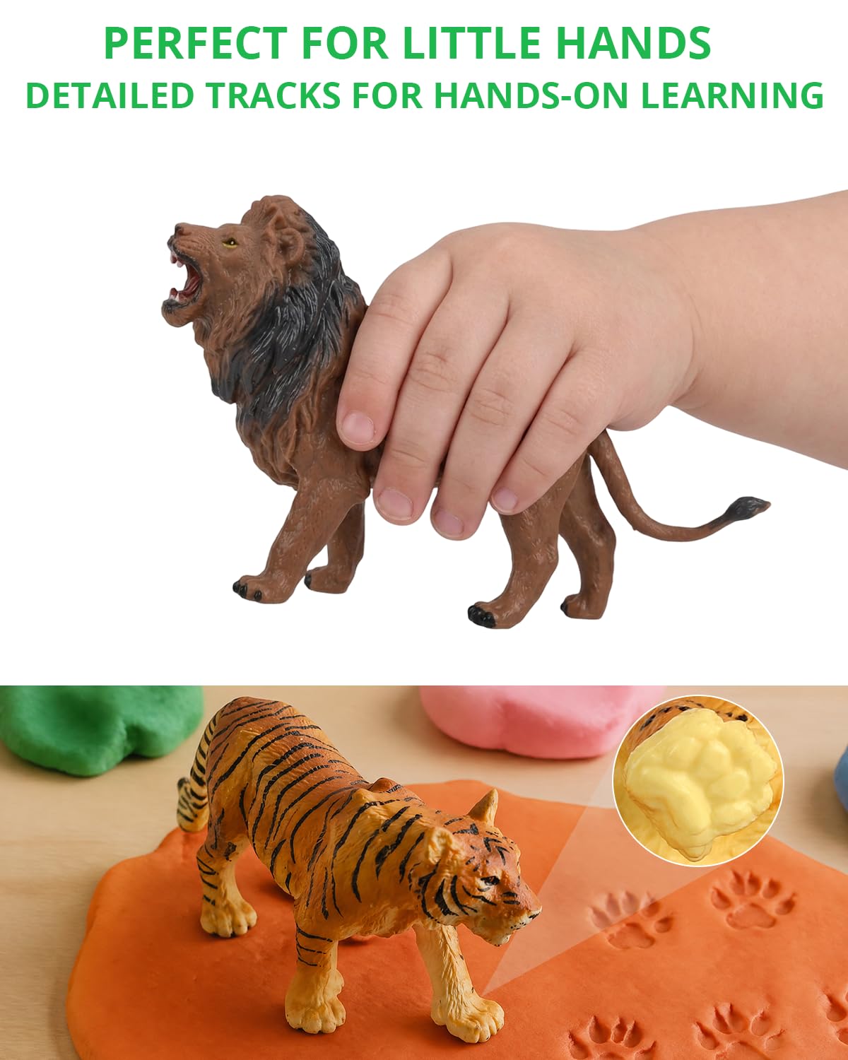 Tudoccy Figuras de animales de safari, 23 piezas de plástico realista