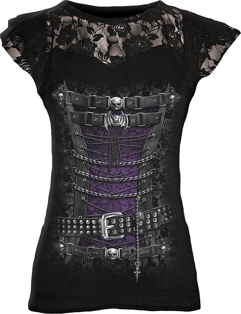 Spiral Women's F721 - Tops Short Sleeve T Shirt, Black, M UK