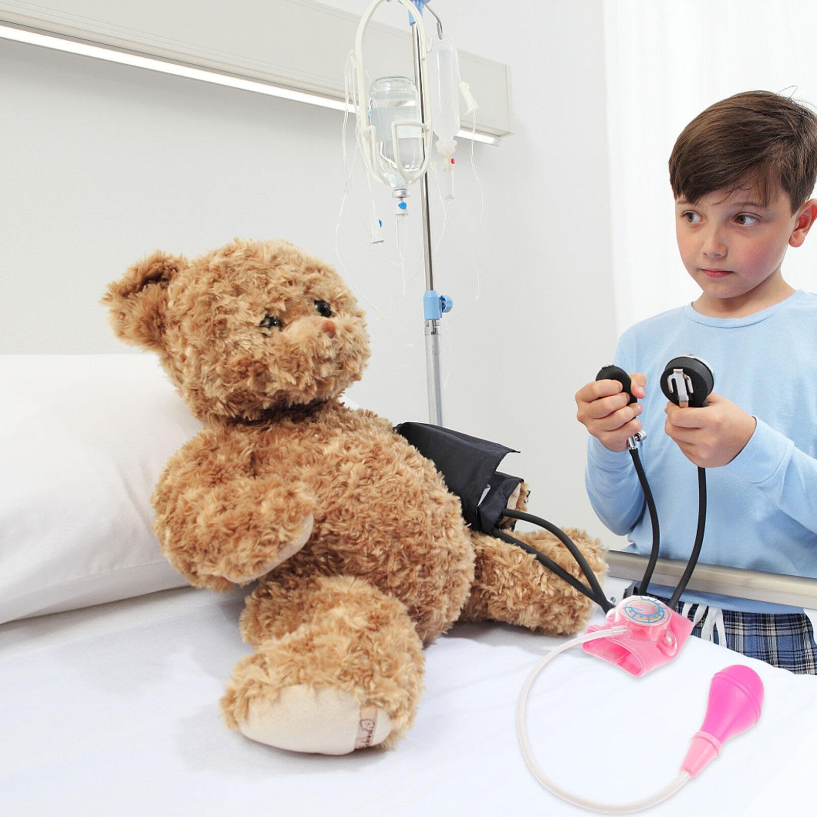 Toyvian 2PCS Pretend Play Doctor Toys, Simulation Family Doctor Toy, Realistic Kids Doctor Role Play Toy Monitor Dress Up Toys for Kids