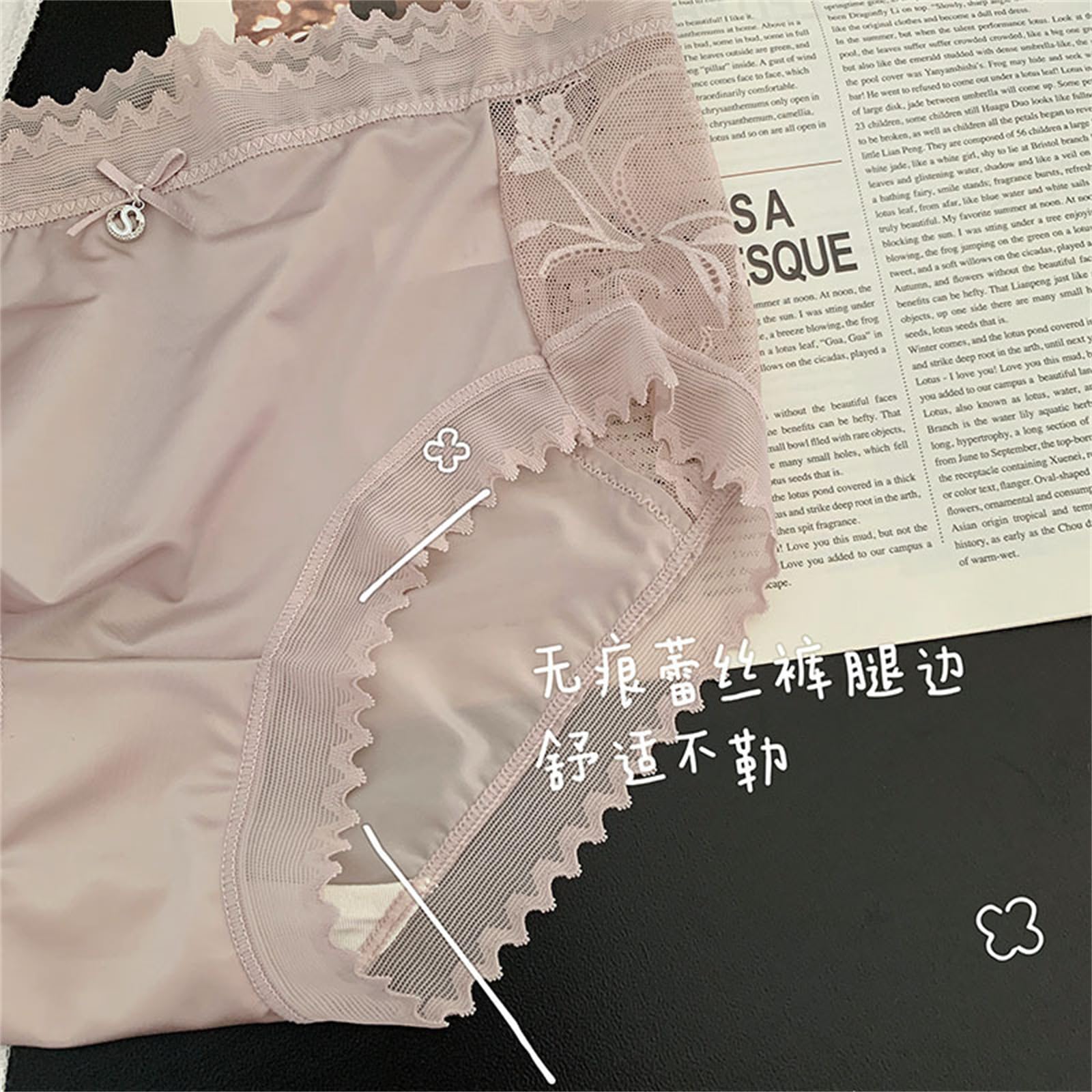Mutandine A Vita Alta Donna in Biancheria Intima in Pizzo da 5 Pacchetti per Donne, Slip di Seta A Gelso di Lusso in Raso, Sottile E Traspirante
