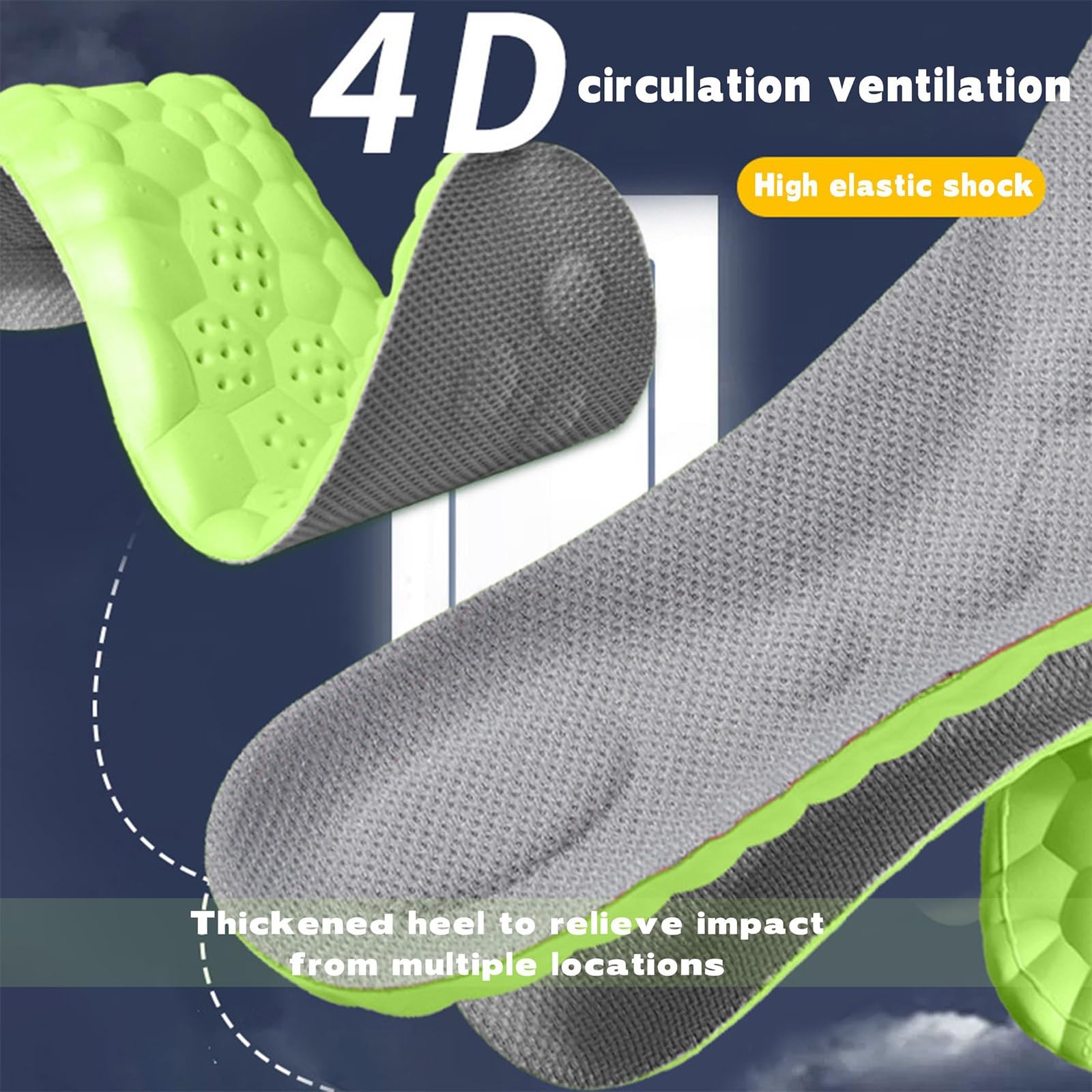 Bwoost Padel Insoles, 4D-Memory Foam Plantar Fasciitis Insole with Arch Support, Lightweight and Breathable, Relieves Foot Fatigue(3 Pair,49-50)