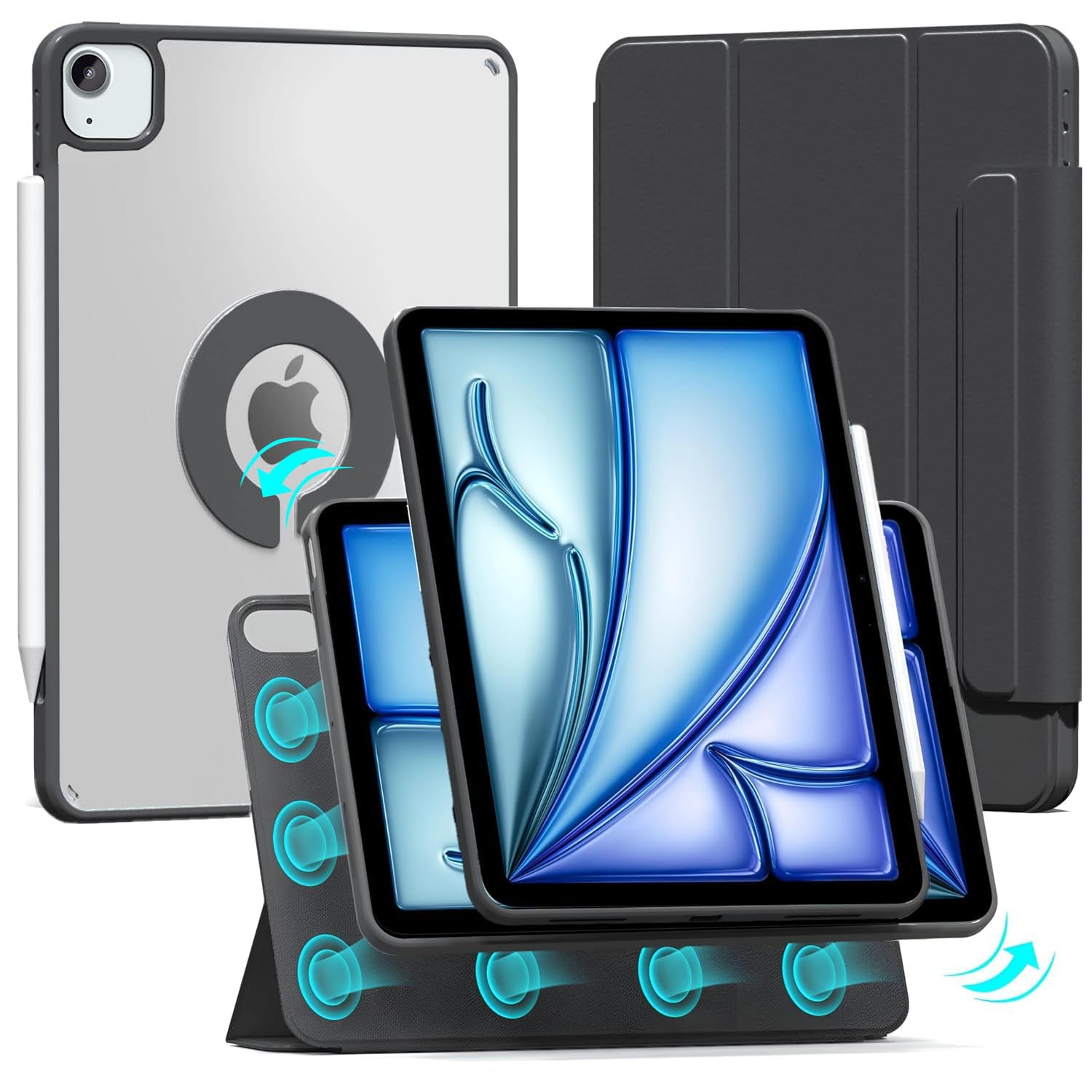 ProElite Cover for Apple iPad Air 13 inch M2 2024 Case Cover, Smart Detachable Magnetic Shockproof Case Cover for Apple iPad Air 13 inch M2 2024, Black (B0D6W8VJ7F) Amazon Price History, Amazon Price Tracker