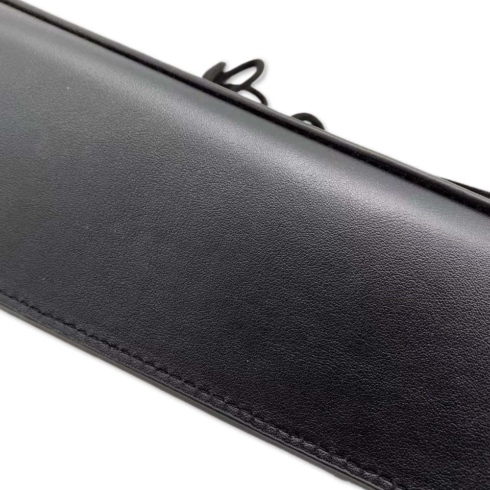 Upright Bass Bow Quiver Leather Bass Bow Case Holder for German & French Style Bows Ideal Bass Instrument Accessories (Black)