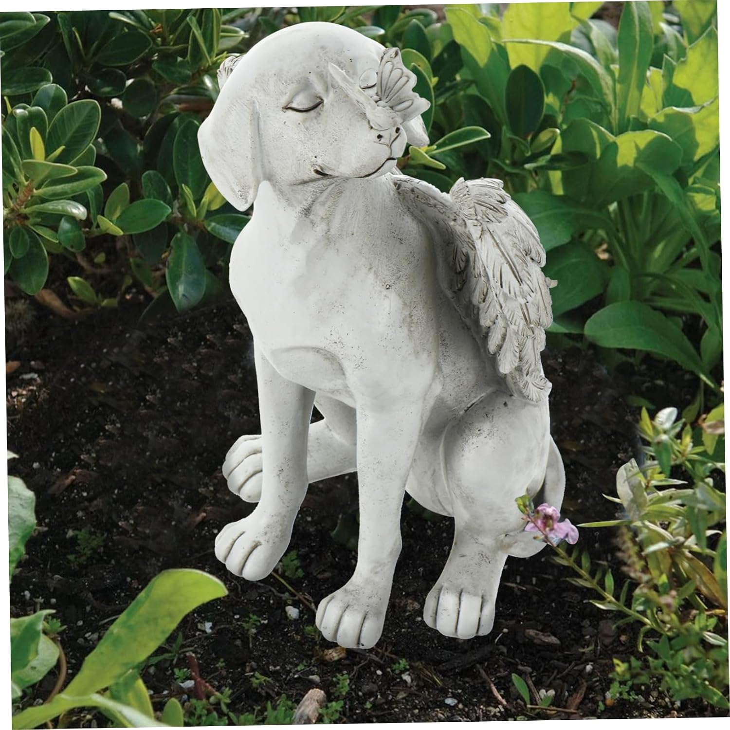 Resin Dog Angel Memorial Grave Marker Statue for Garden Outdoor PET Tribute Bereavement Decoration Dog Memorial Sculpture