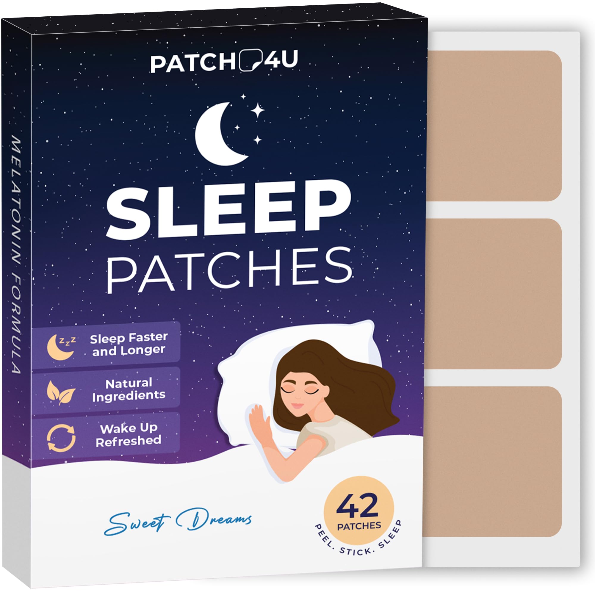 Sleep Patches for Adults Extra Strength | Easy-to-Apply Sleep Patch with Melatonin & Valerian | Relax & Wake Up Refreshed | Long-Lasting Night Comfort for Men & Women | 42 Patches