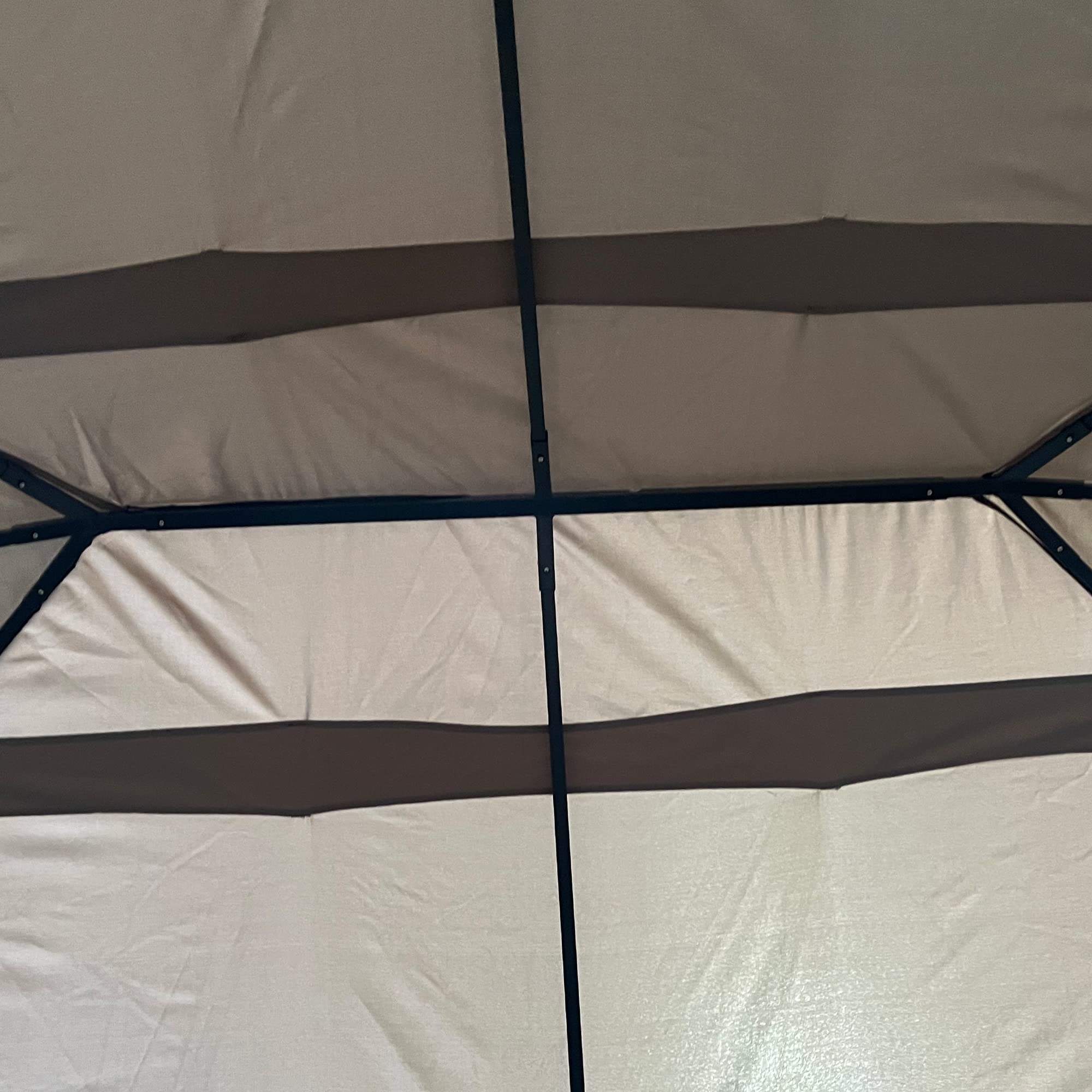 Outsunny Cenador de Jardín 4x3 m Pabellón de Exterior con 6 Paredes Laterales 8 Orificios de Drenaje y Marco de Acero Gazebo para Fiestas Patio Terraza Caqui