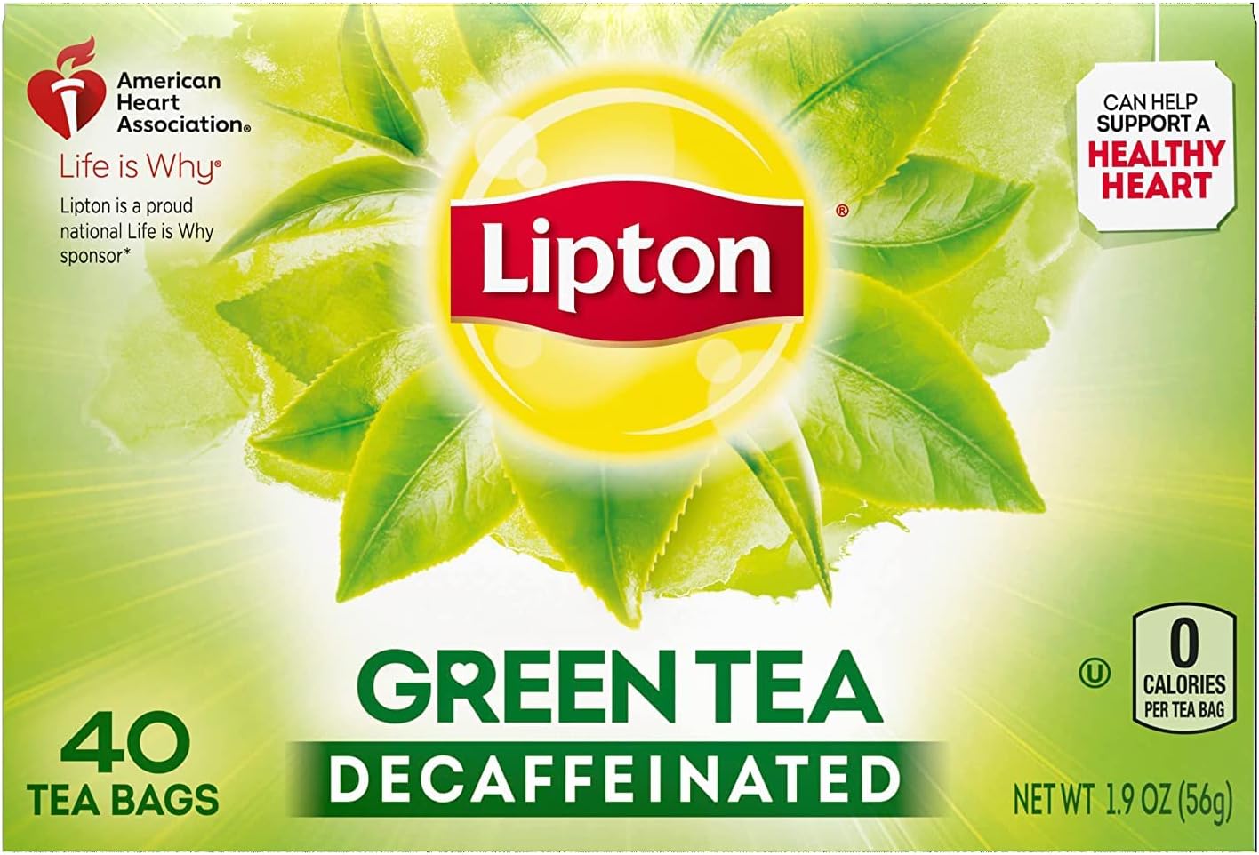 Lipton Green Tea Bags, Decaffeinated, (40 ct/pack) (pack of 6)