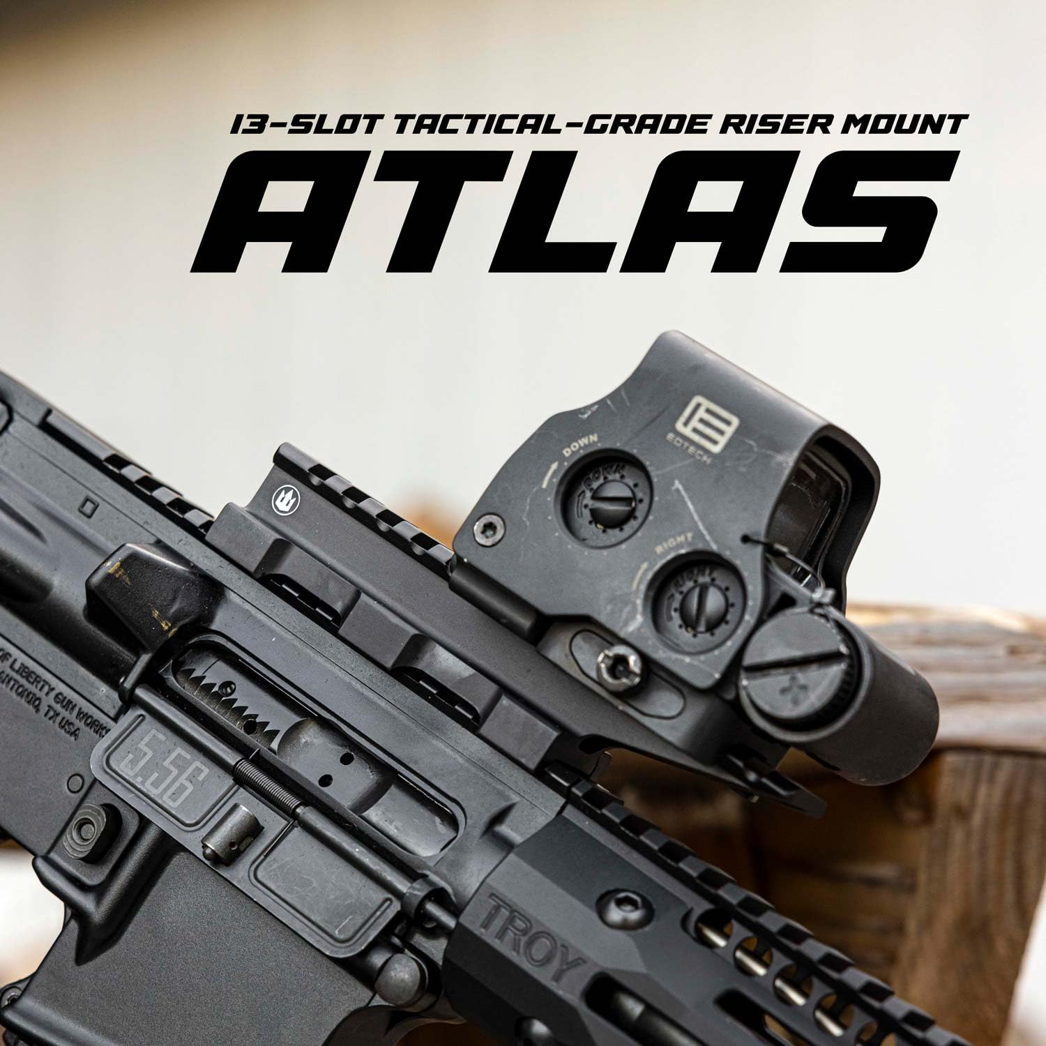 Snapklik.com : Triton Atlas Tactical-Grade 13-Slot Picatinny Riser Mount