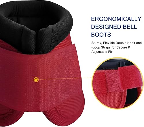 Miniatura 3 de Botas de campana balísticas equinas, botas de campana sin giro para caballos, botas de protección de pezuñas de caballo (se venden en pares), color