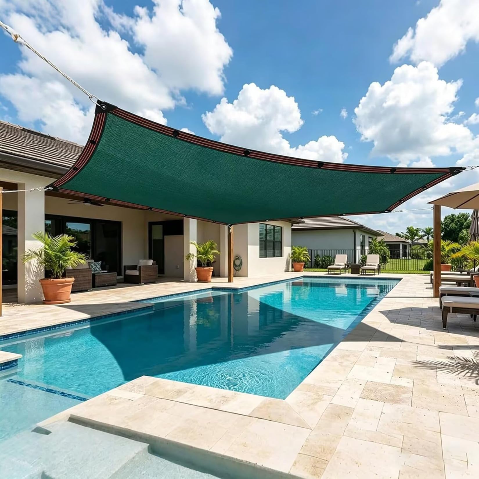 Verde Malla de Sombra con Ojales 2x10m Red de Sombreo 90% | UV-Malla Sombreo Exterior | HDPE Transpirable Permeable Al Agua | Velas de Sombra Rectangular para Invernaderos Terrazas Plantas,Pérgola