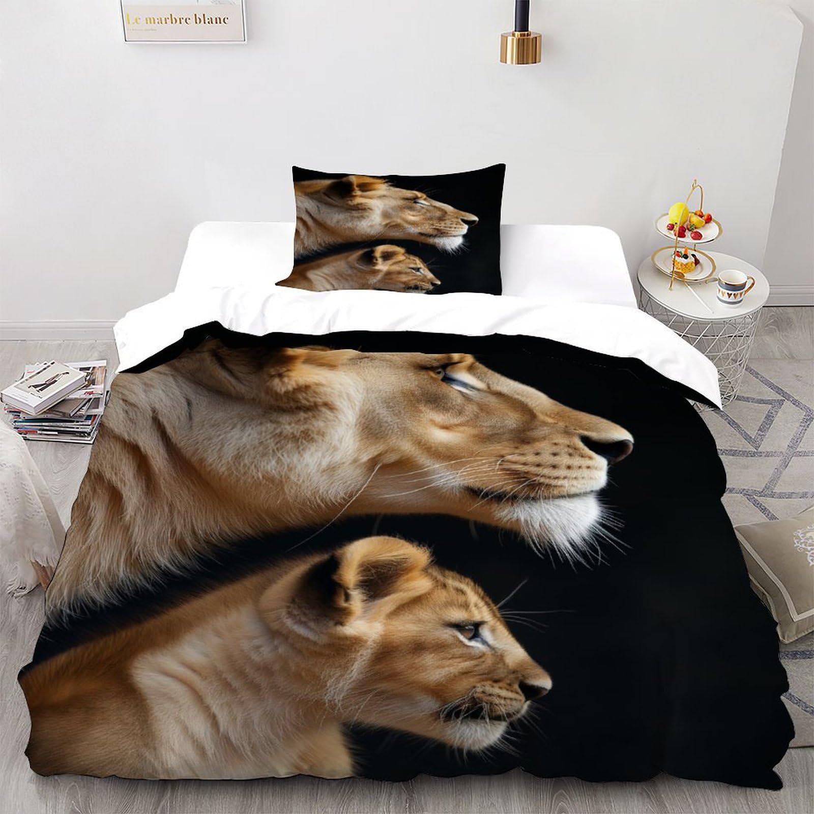 Housse de couette paresseux 135x200 parure de lit adulte fermeture éclair animal 1 personne