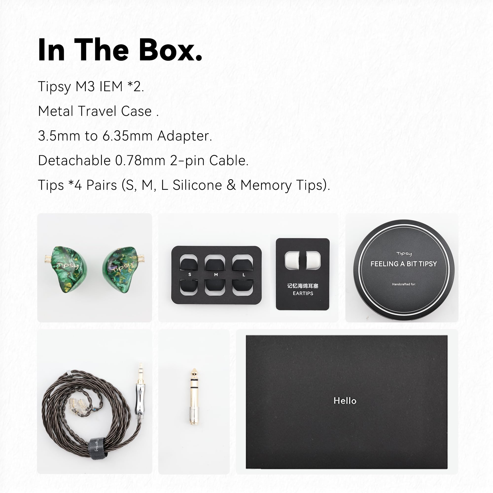 Tipsy M3 Pro IEM Kopfhörer, Gaming In Ear Monitor mit 1DD + 2BA Hybrid-Treibern, Räumlicher Klang für FPS Gaming, Präzise Ortung, Abnehmbares 0,78 mm 2-Pin Kabel, 3,5 mm Anschluss ohne Mikrofon(Blau)