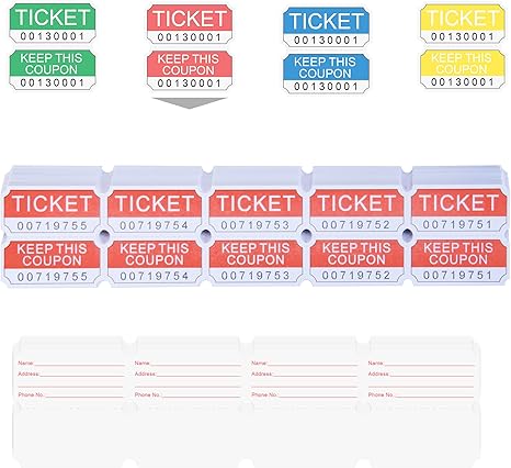 Nominees Struggle Financially to Attend The Game Awards 7 DGBDPACK 250 Red Double Raffle Tickets, 50/50 Raffle Tickets Suitable for Raffles, Lottery and Door Prizes (Red)
