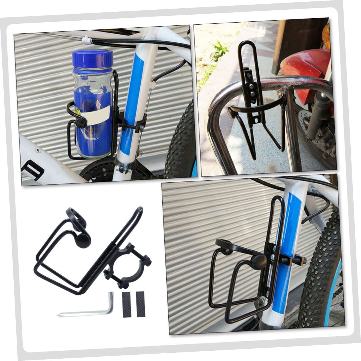 Sosoport 4 Piezas jaulas botellero de Ciclismo Accesorios para Bicicletas Soporte para Botella de Agua para Bicicleta portabotellas Profesional para Bicicletas aleación de Aluminio Negro