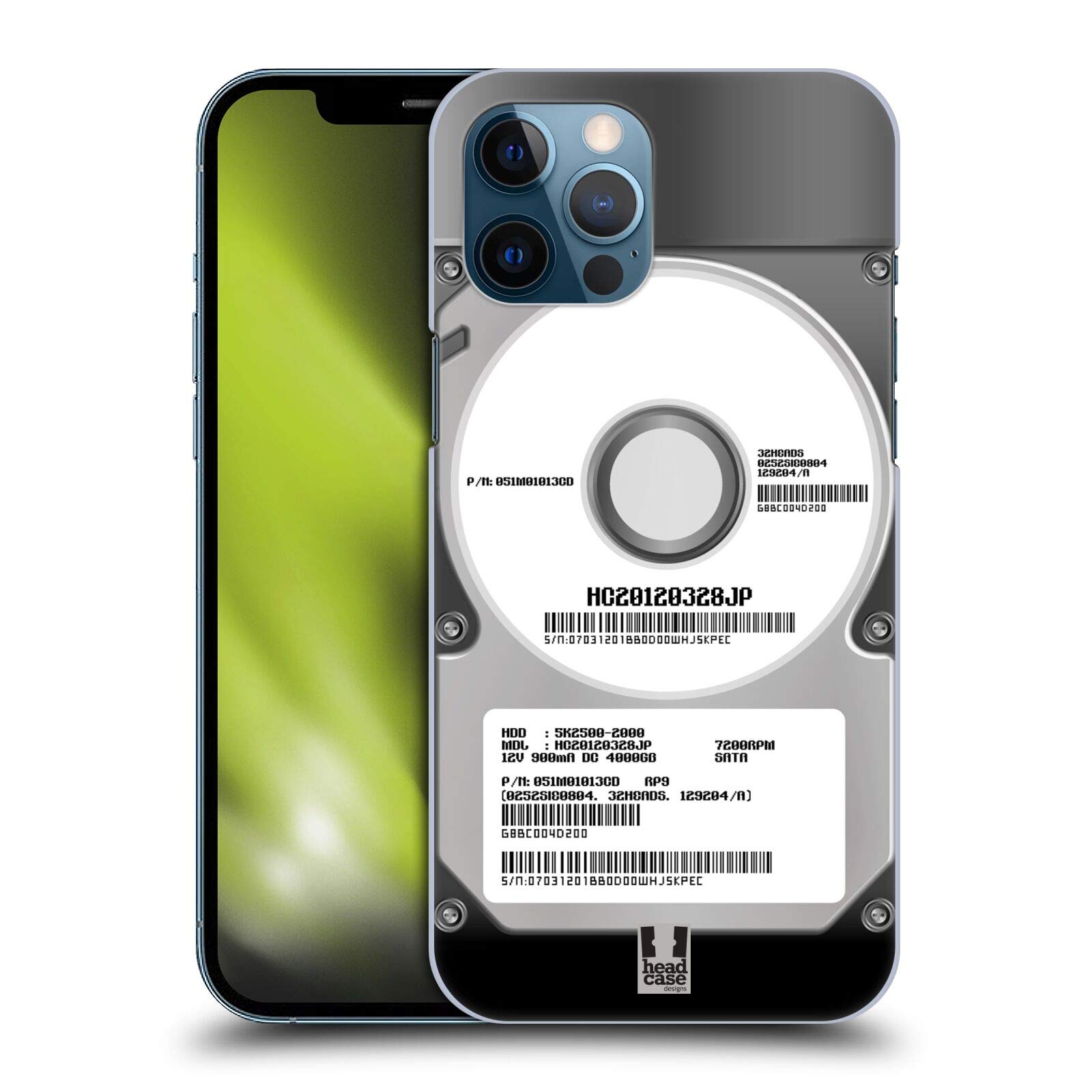 Silver Hard Disk Drives Hard Back Case Compatible with Apple iPhone 12 Pro Max