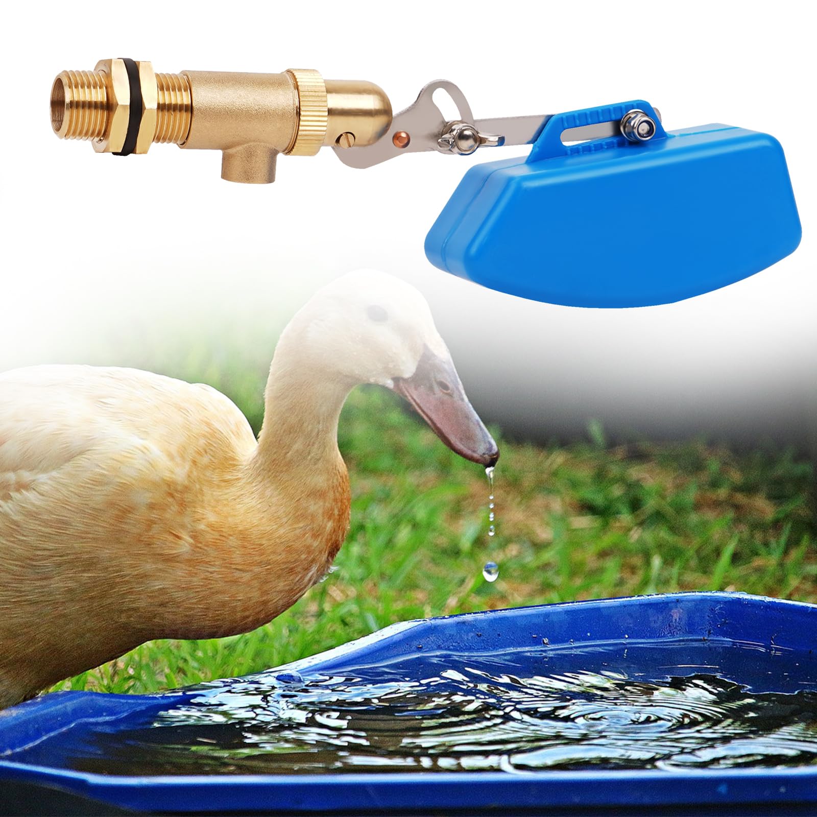 3/4" Schwimmerventil Aus Messing 3/4 Zoll Ventil mit Schwimmer mit verstellbarem Arm Auto Fill Feed Befeuchter Für Automatische Viehtränken Wassertank Aquarien (3/4")