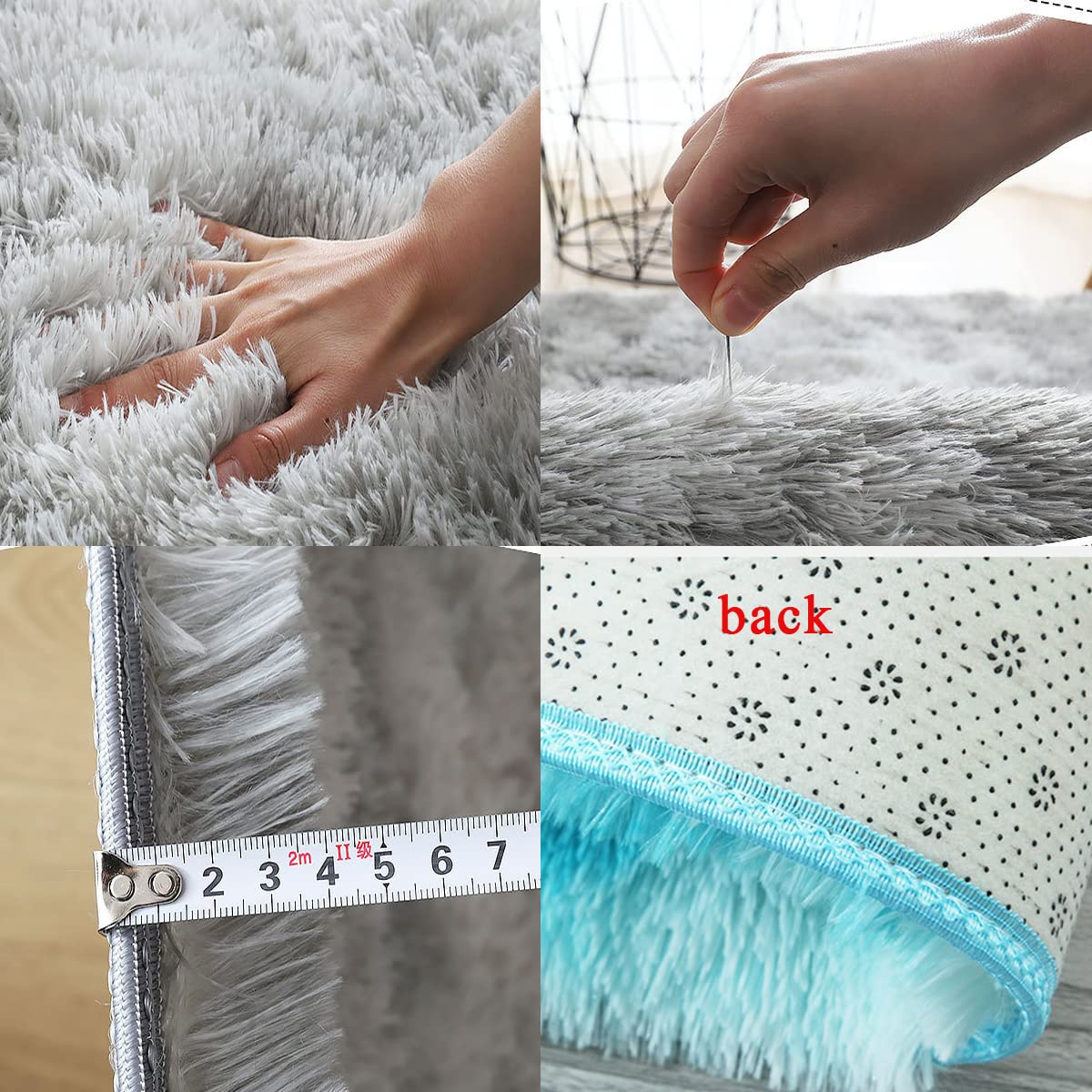 Tappeto morbido e soffice, super accogliente in peluche Shaggy per soggiorno, camera da letto, decorazione della casa, tappeto sfocato per bambini e ragazze, dormitorio (rosso scuro) 200,7 x 299,7 cm