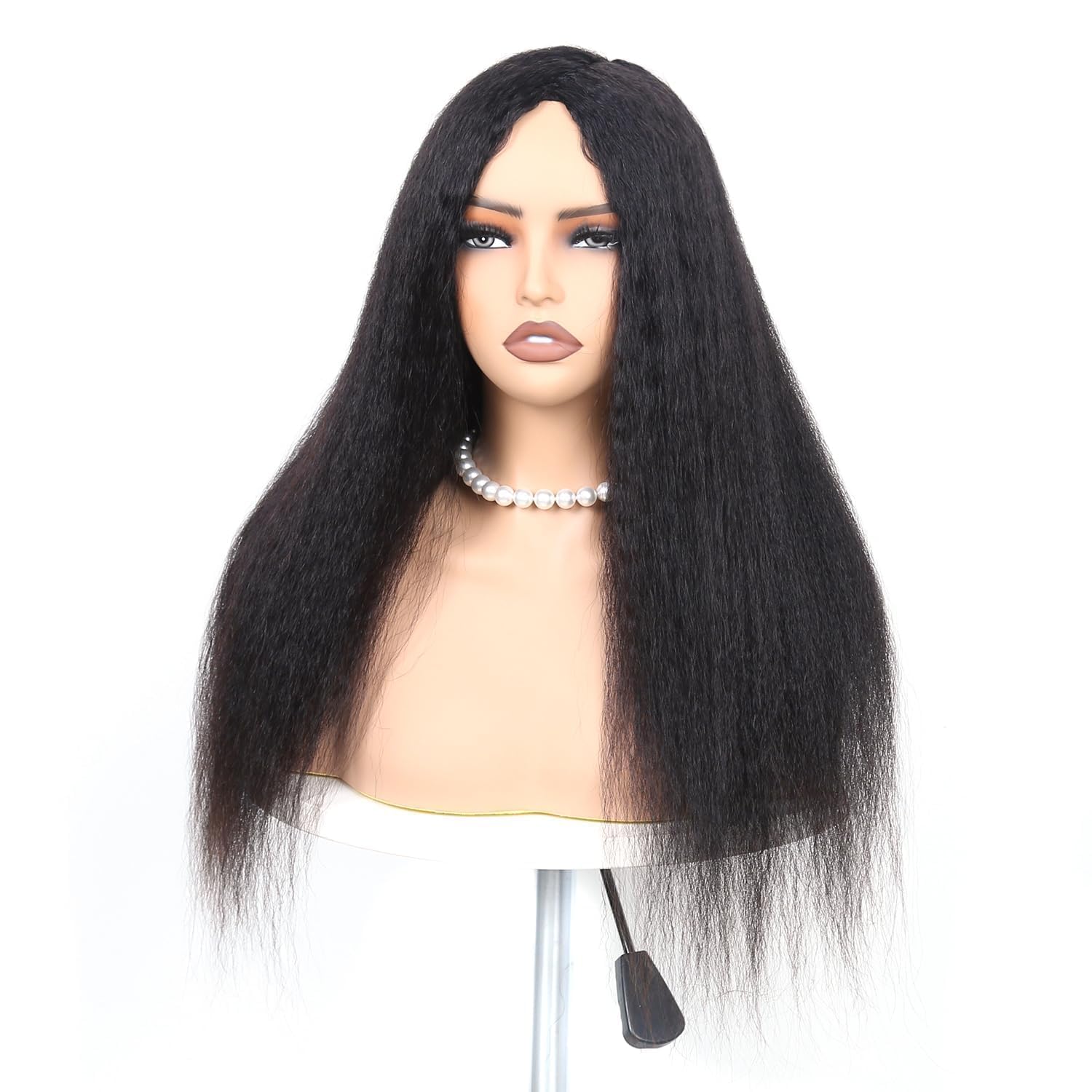 Perücke aus menschlichem Yaki-Haar, gerade, menschliches Haar, für Damen, 180 % Dichte, Perücke für Damen, natürlich, brasilianisch, klebstofffrei, Kinky Straight, menschliches Haar, natürliches