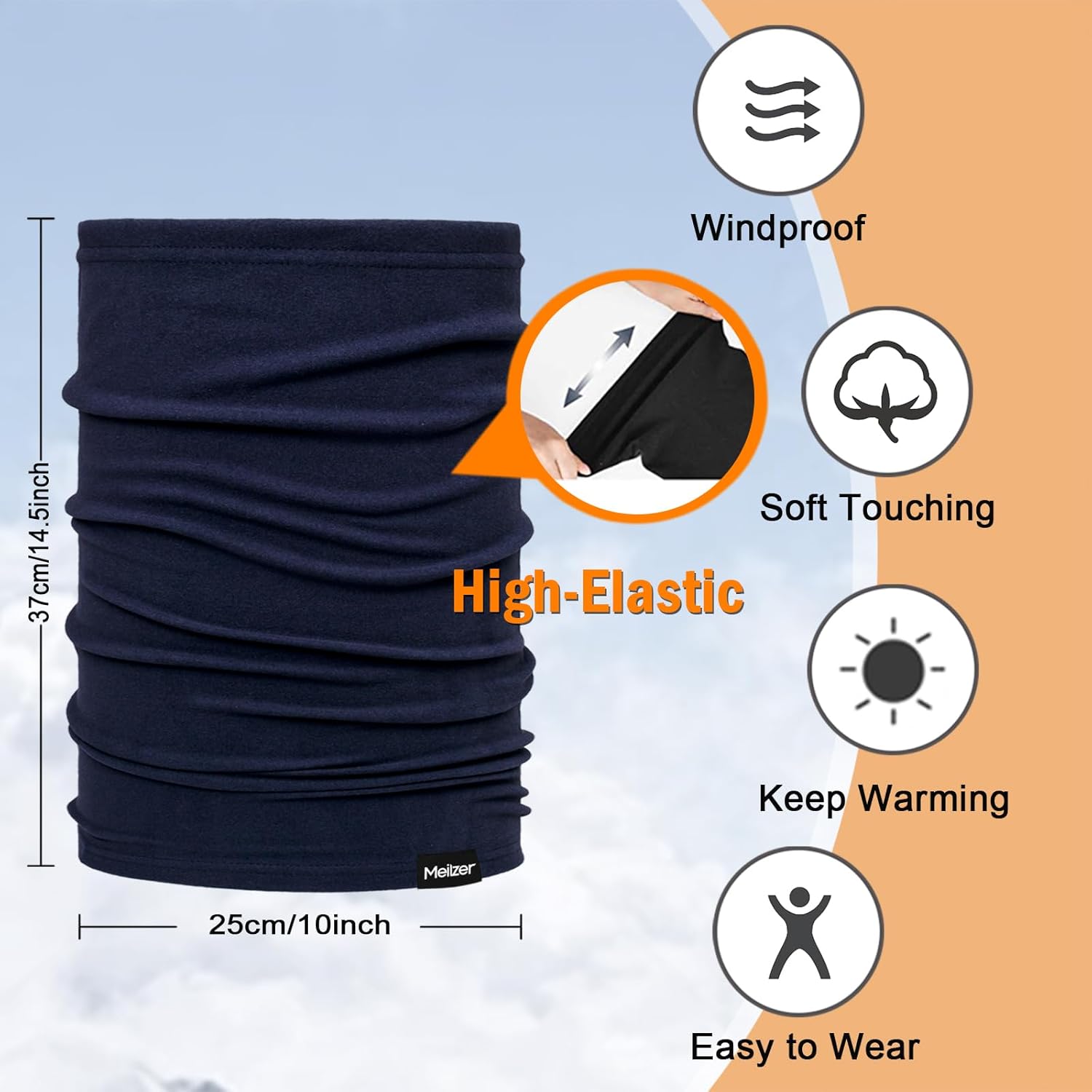 3 Pack Neck Gaiter Winter Warmer Fleece Face Mask Cover for Cold Weather Windproof Scarf for Men & Women - Image 4
