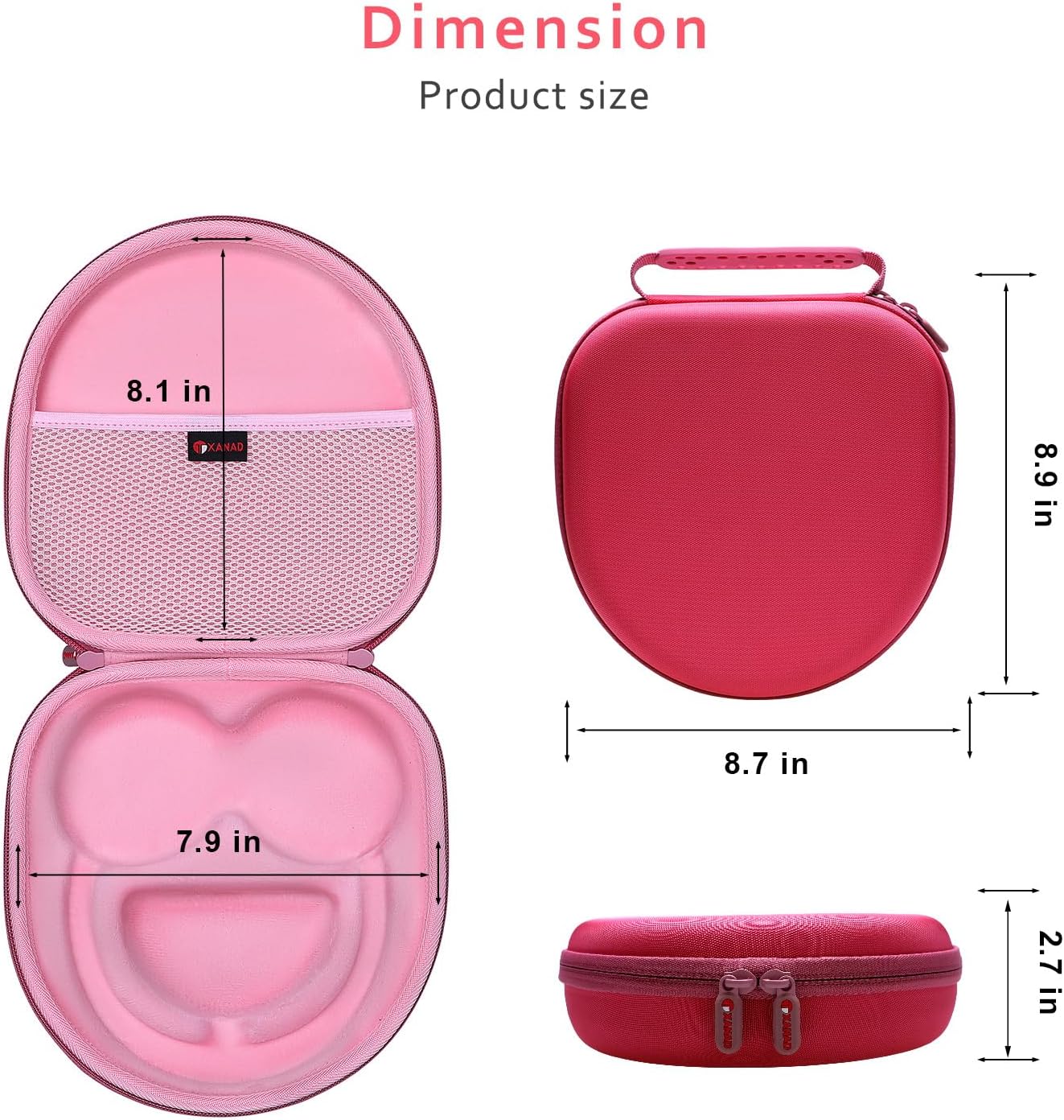 XANAD Pink Case for Sony WH-CH720N / WH-CH520 / WH-CH710N / CH710 / XB900N / XB700N Wireless Noise Canceling Extra Bass Headphones - Image 4