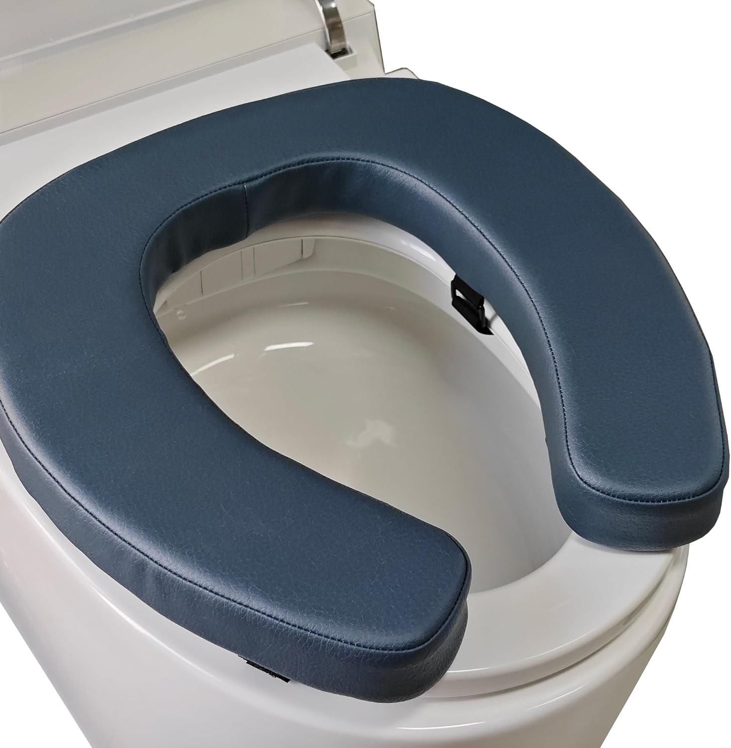 Toilet Seat Cushion Toilet Seat Riser with 2-inch High-Density Foam Performance Microfiber Fabric-Suitable for Standard,Elongated Toilets Bedside Commode(Blue)