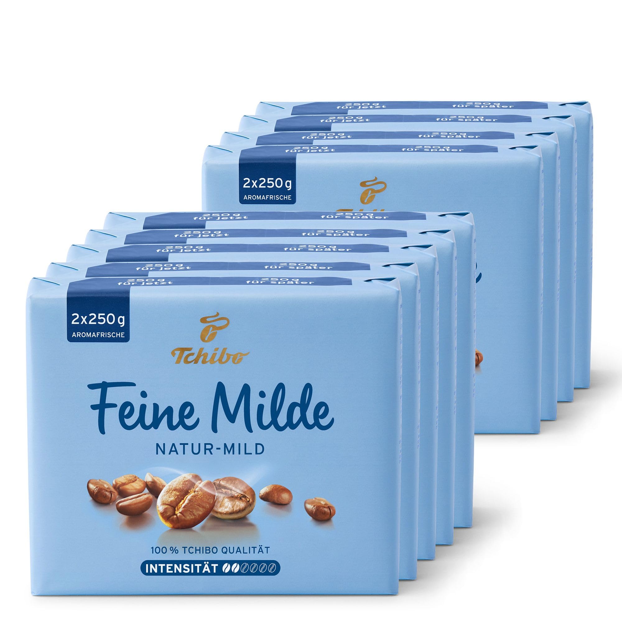 Tchibo - Feine Milde Ground Coffee - 9x 500g (2x 250g) | Sabor aromático suave, envasado con aroma fresco, preparación en cafetera de filtro, filtro manual o jarra de tamiz
