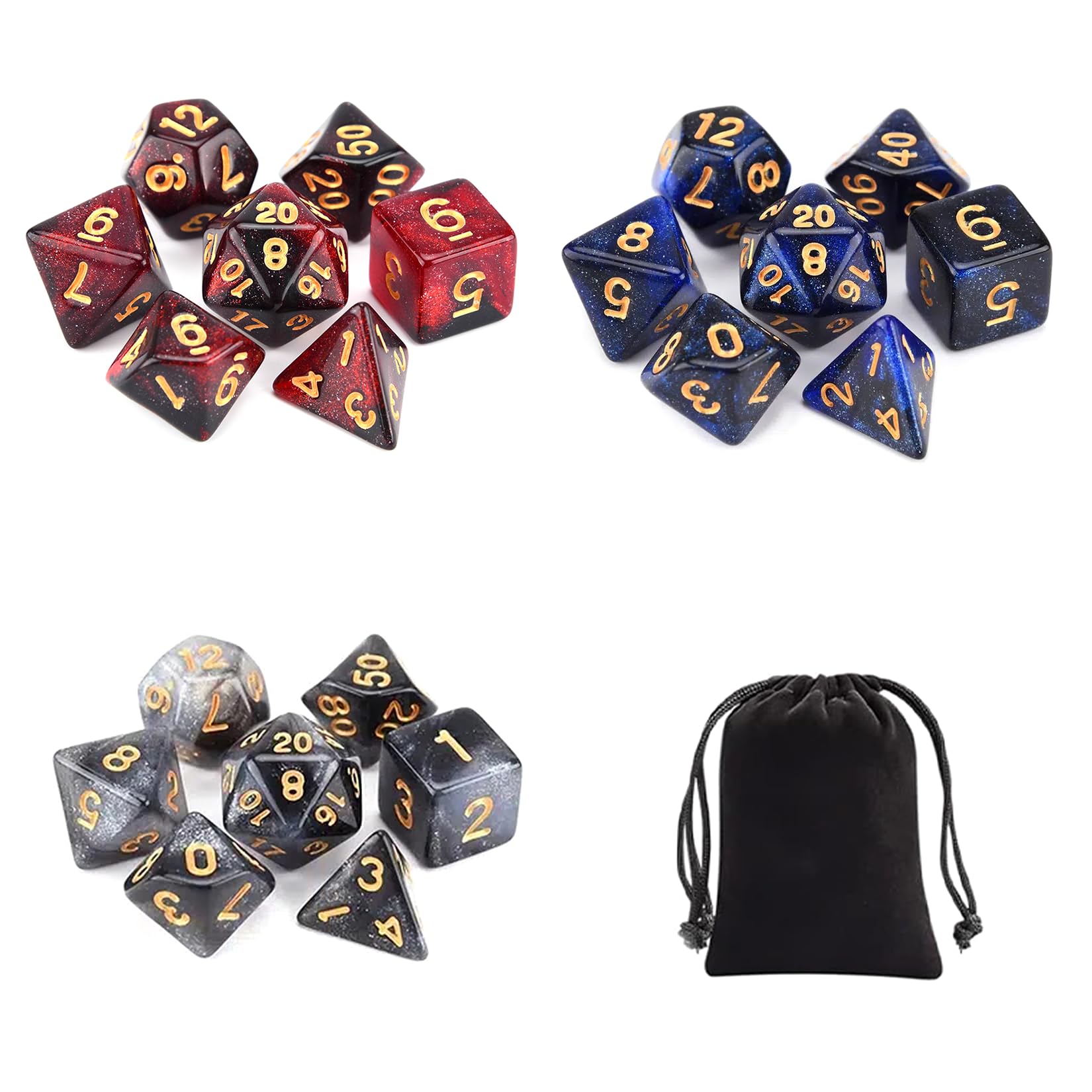 ZQMW DND DICE Set Black