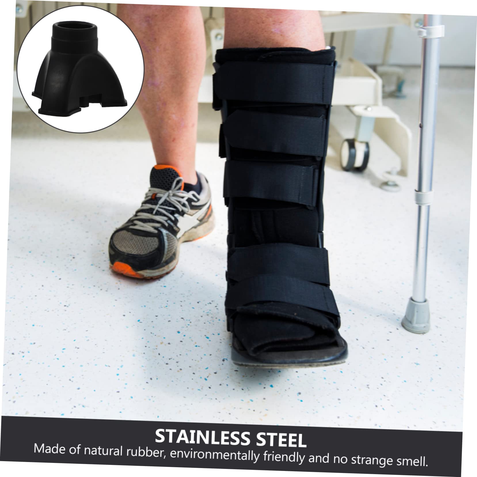 HAPINARY 2pcs Crutch Foot Pads Non-Slip Walking Stick Attachments for Hiking Mountaineering