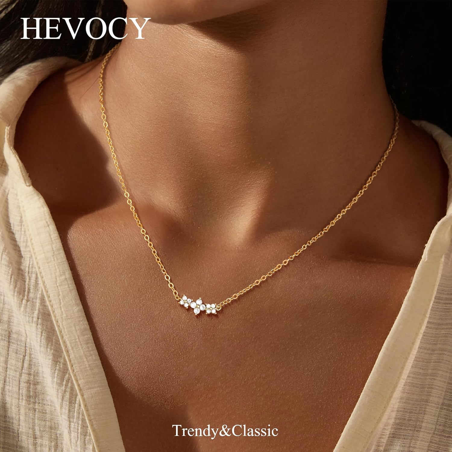 Gold Choker Necklace for Women, Dainty 14K Gold Plated Charm Necklace, Minimal Stackable Jewelry for Daily Wear, Valentine’s Day and Mother’s Day Gift - Image 6