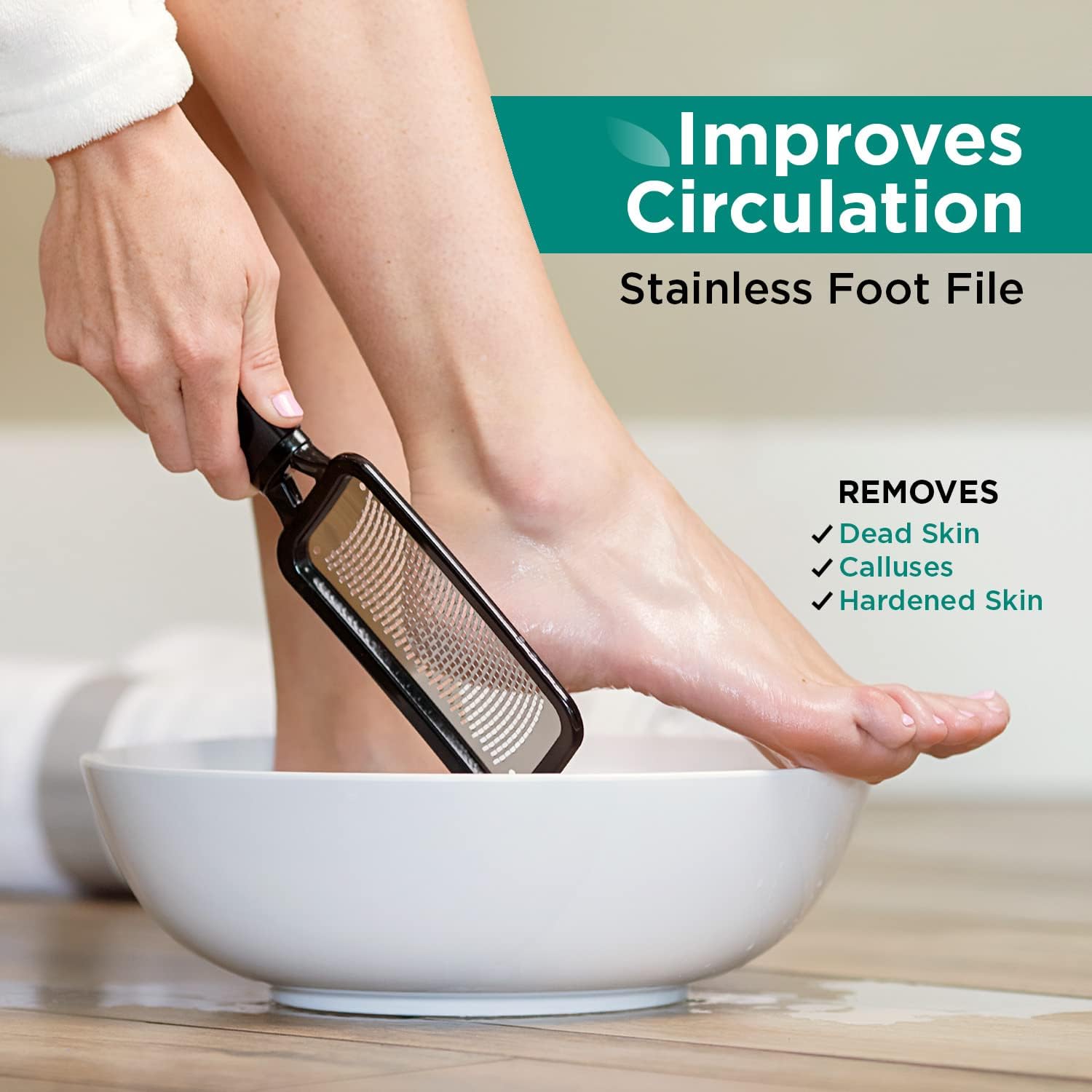DAILY REMEDY Foot Callus Remover Set - Includes 1 Stainless rasp Foot File, 4 Premium Pumice Stone and 1 Nail Brush, Best Foot Care Pedicure Tools to Remove Hard Dry Skin (Green)
