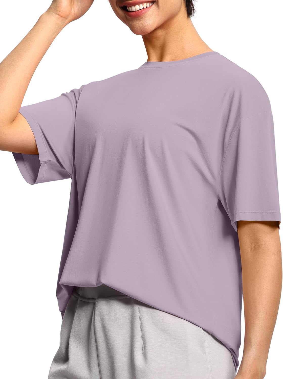 THE GYM PEOPLE Women's Casual Oversized T-Shirts Summer Crewneck Short Sleeve Workout Basic Tee Tops