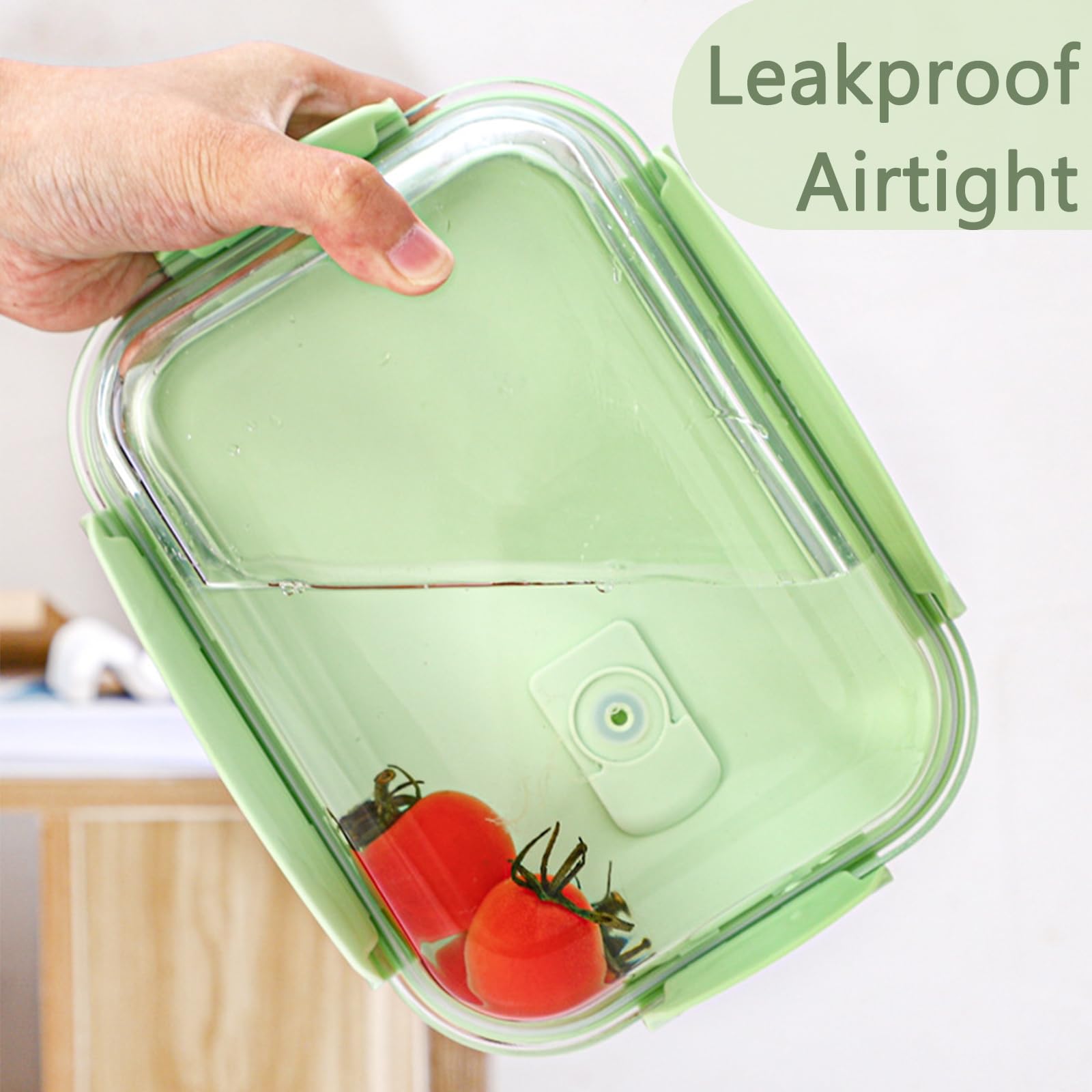 MerryNine Recipientes de vidrio para almacenamiento de alimentos, paquete de 10, 1040 ml y 370 ml, recipiente de preparación de comidas con tapas herméticas a prueba de fugas, reutilizable, seguro