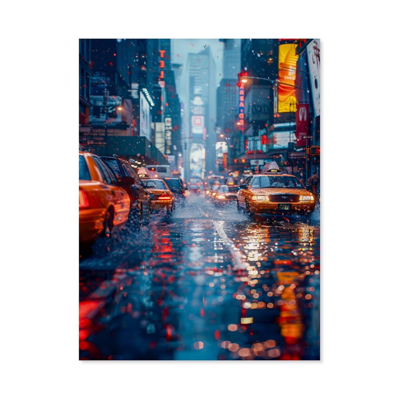 GSBRSNTS Adult Paint by Numbers,Big City Life in The Rain,DIY Paint by Numbers for Adults and Kids Painting by Numbers on Canvas Art Crafts Gift for Home Wall Decorations(20x30cm-AA5 — image 1
