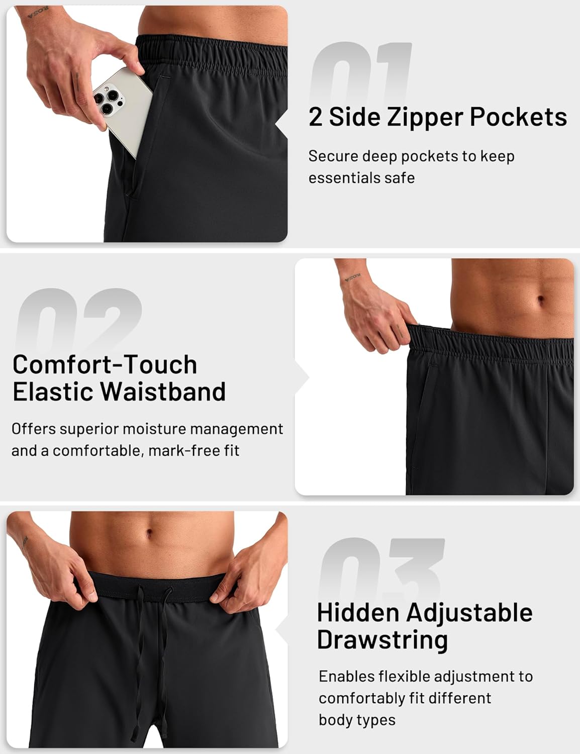 MIER Men's 2 in 1 Running Shorts - 7" Workout Gym Athletic Shorts for Men, Quick Dry Lightweight with Pockets for Training