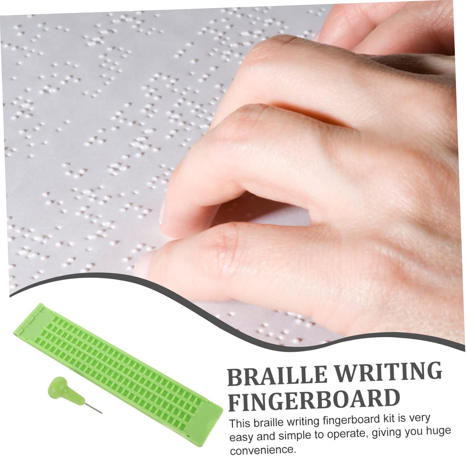 1Set Braille Writing Line Cell Plastic Braille Plate with Stylus Durable Flexible Design for Blind Individuals Easy to Use Educational Tool for Writing
