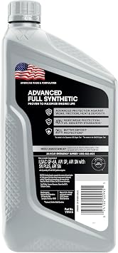 Valvoline Advanced Full Synthetic SAE 20W-50 Motor Oil 1 QT