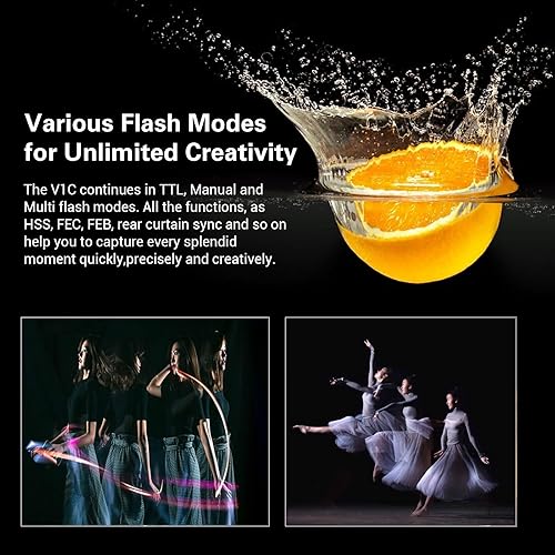Miniatura 8 de GODOX V1 V1-S Flash para Sony, 76Ws 2.4G TTL Speedlite para Sony HSS 18000s, 480 tomas de potencia completa, batería recargable de iones de litio,